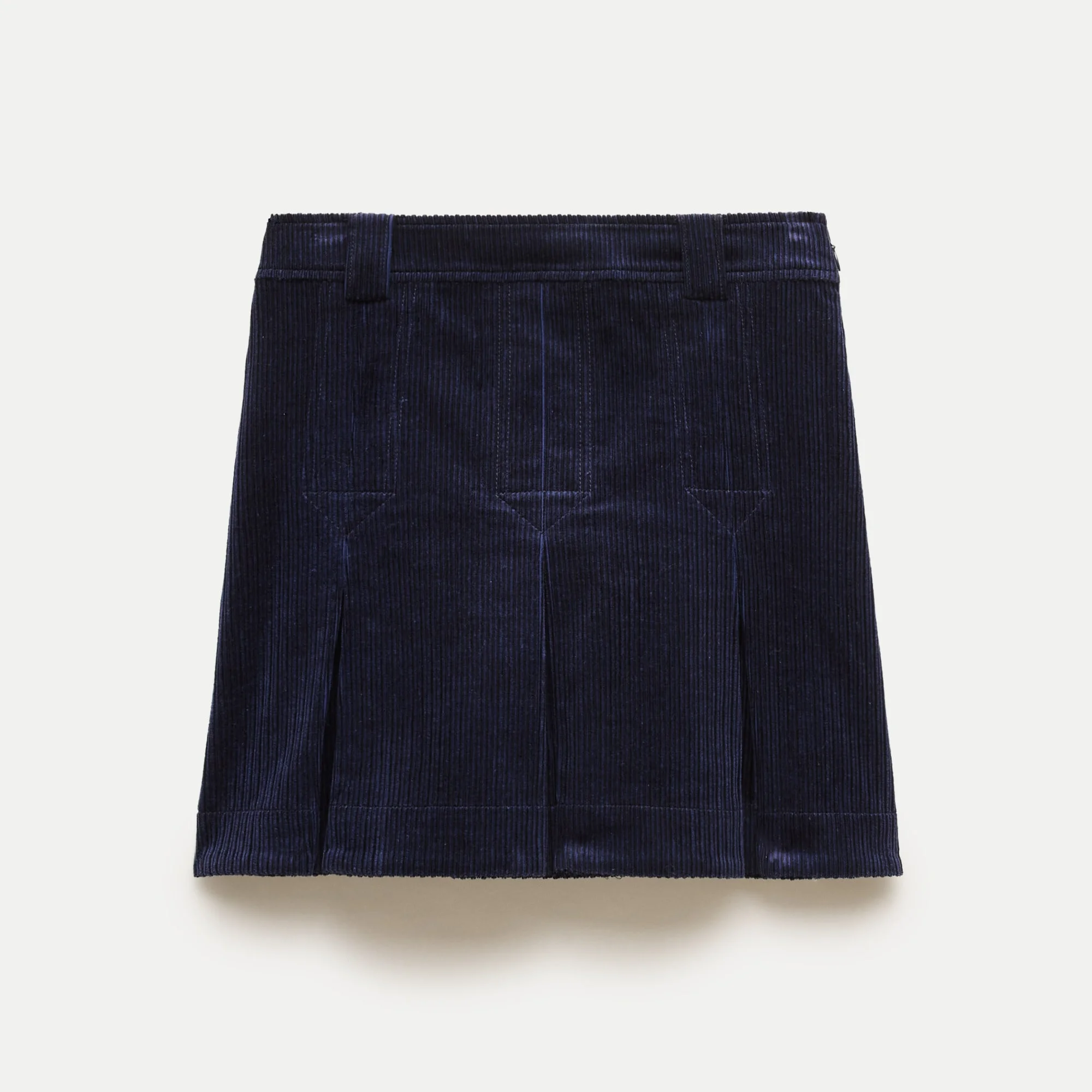 Pleated mini skirt in corduroy - 1
