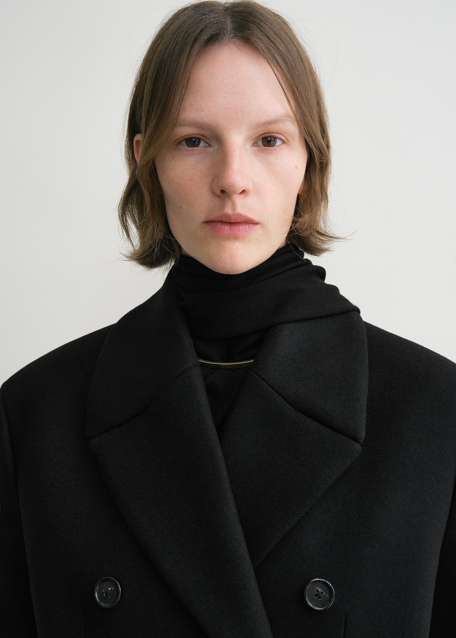 Broad midi coat black - 5