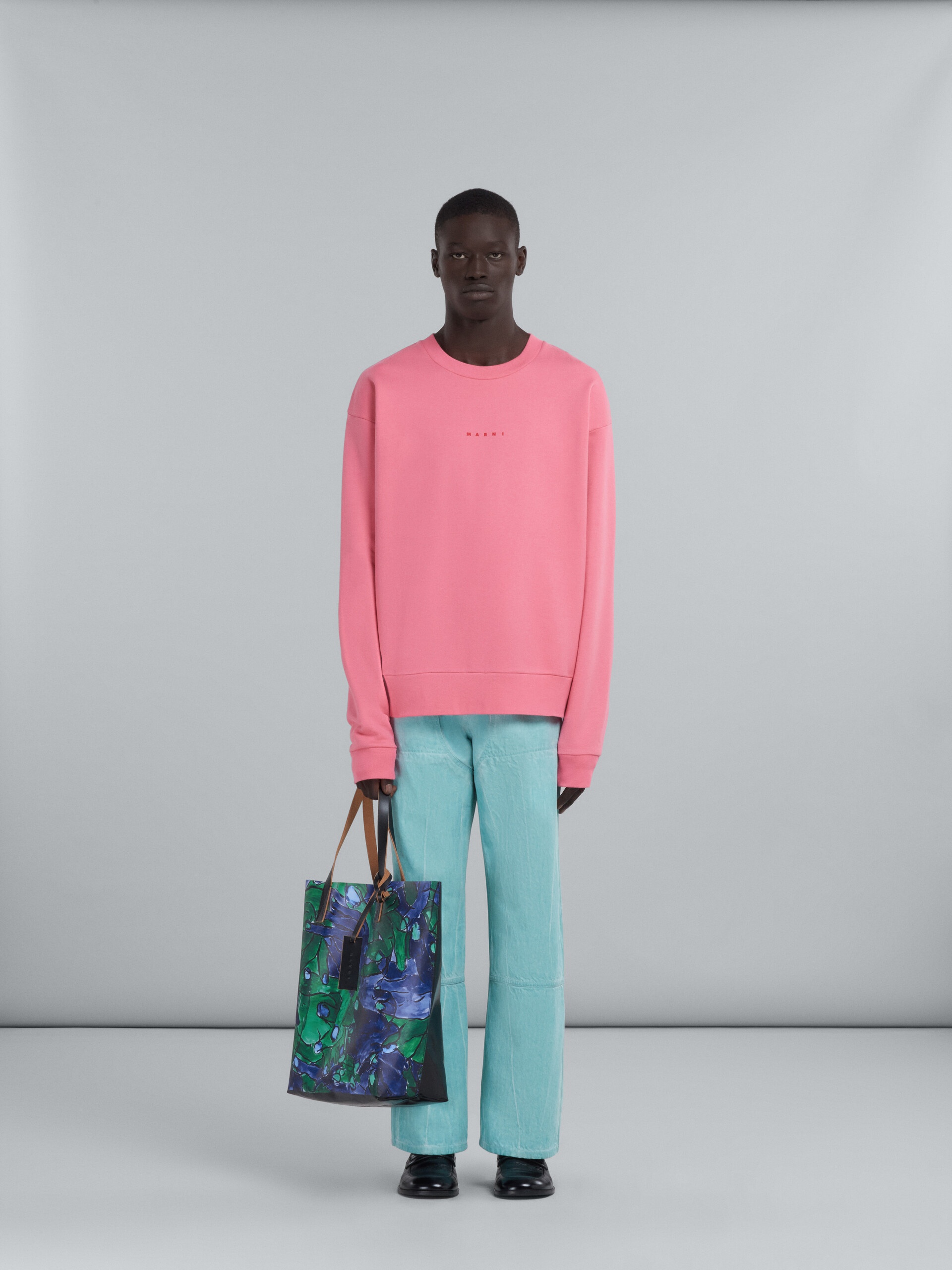 TRIBECA SHOPPING BAG WITH BLUE AND GREEN MANI PRINT - 2