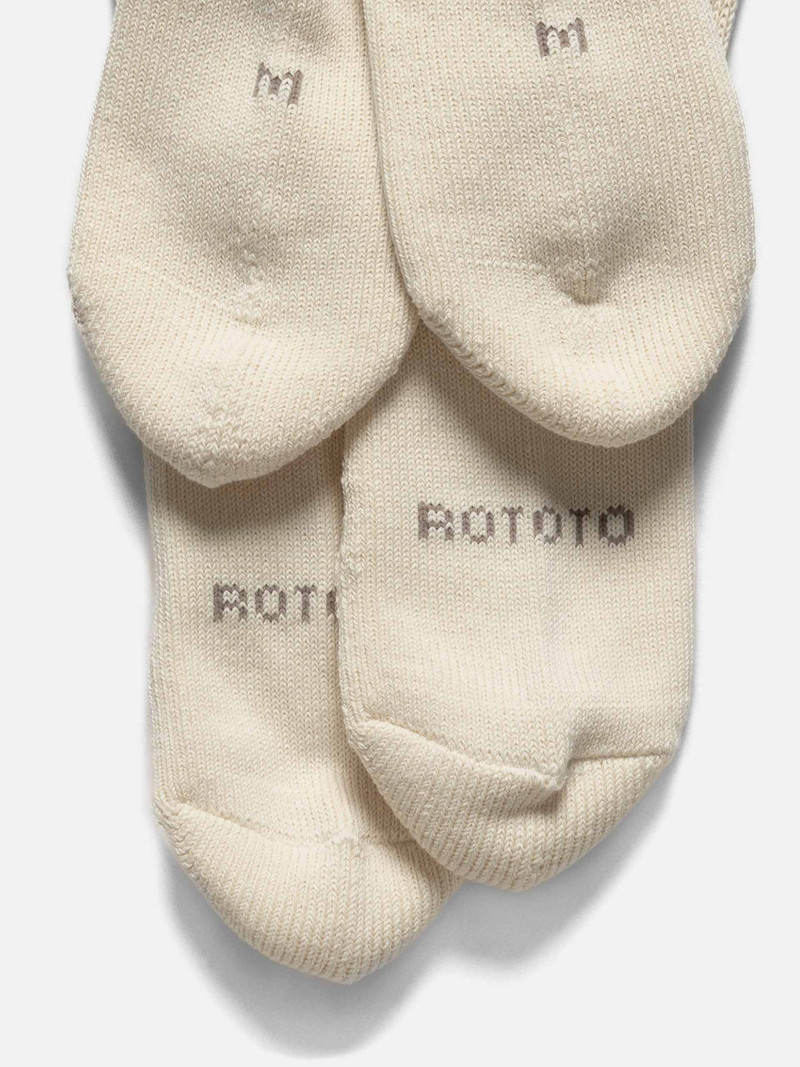 ROTOTO® R1522 Organic Daily 3 Pack Mini Crew Socks Ivory outlook