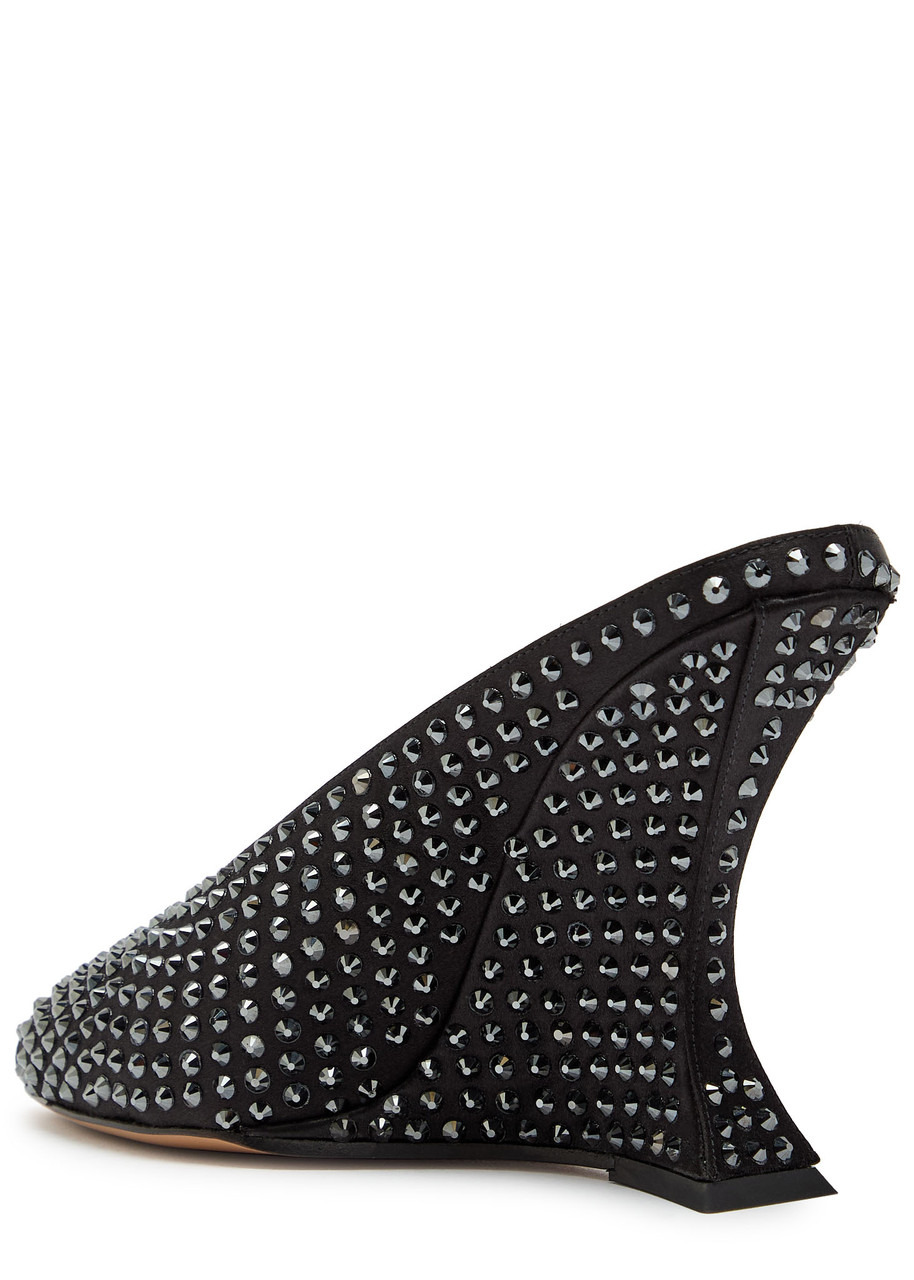 Paris Texas Nina 105 Embellished Satin Mules - 2