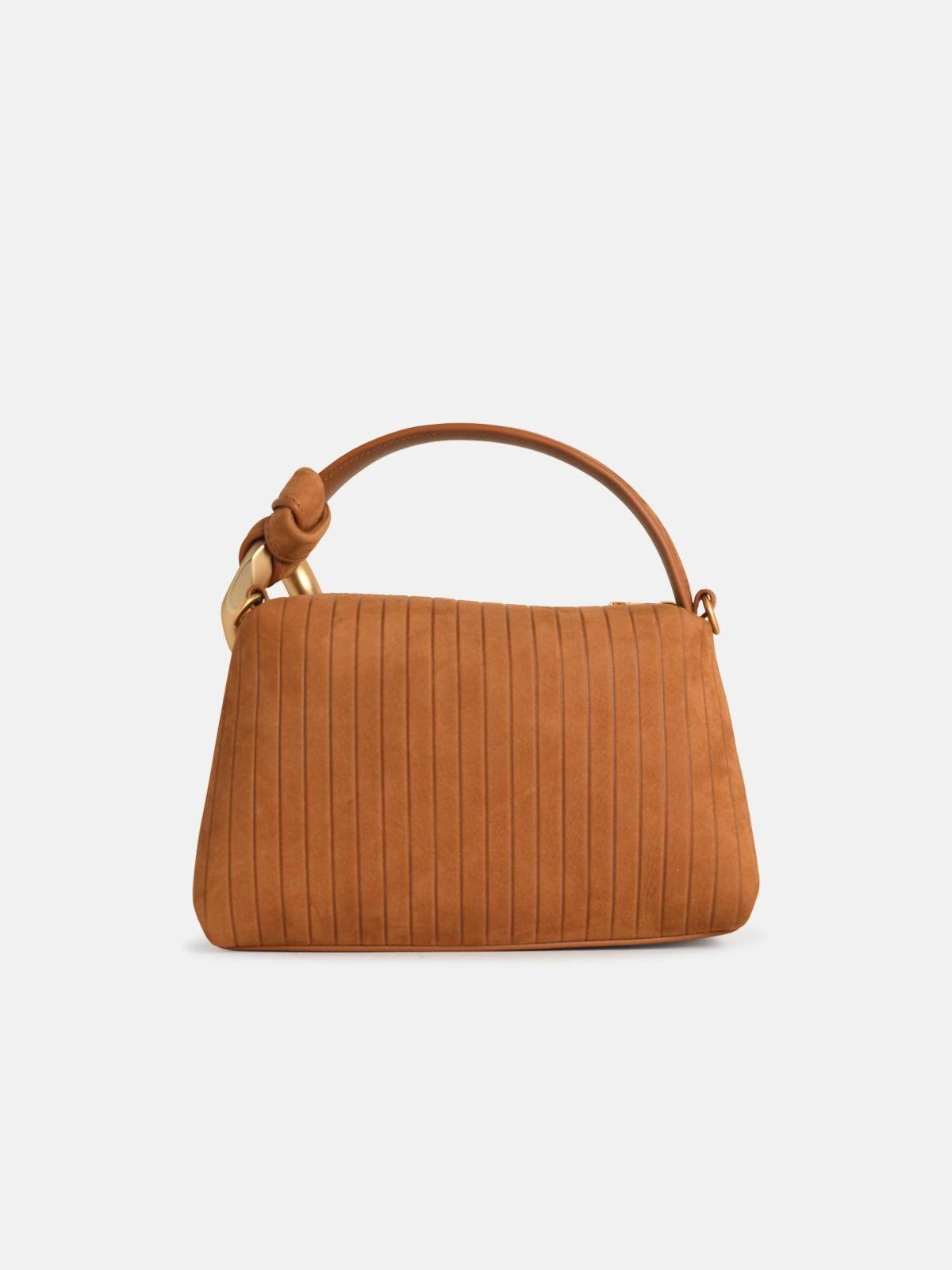 SMALL 'CORNER' CARAMEL SUEDE BAG - 3