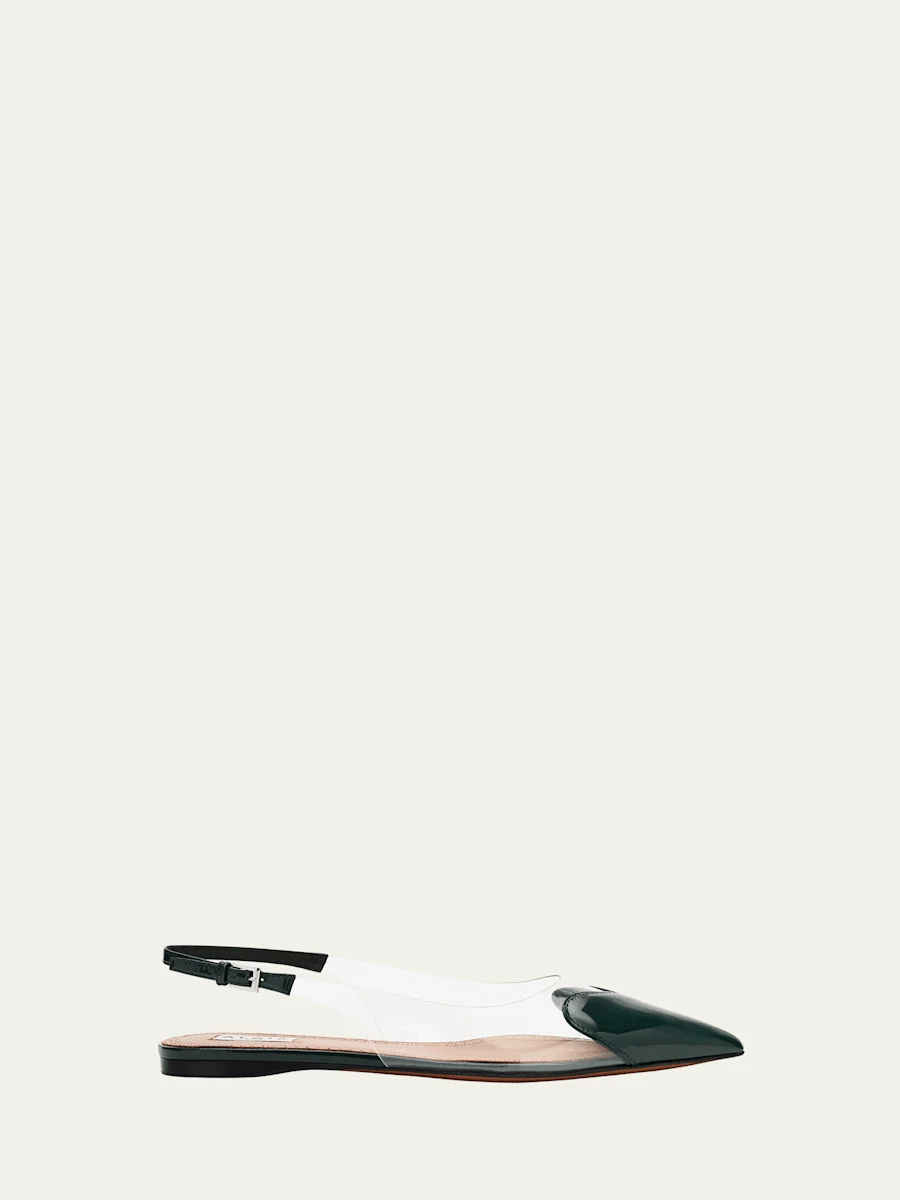 Heart Clear Slingback Ballerina Flats - 1