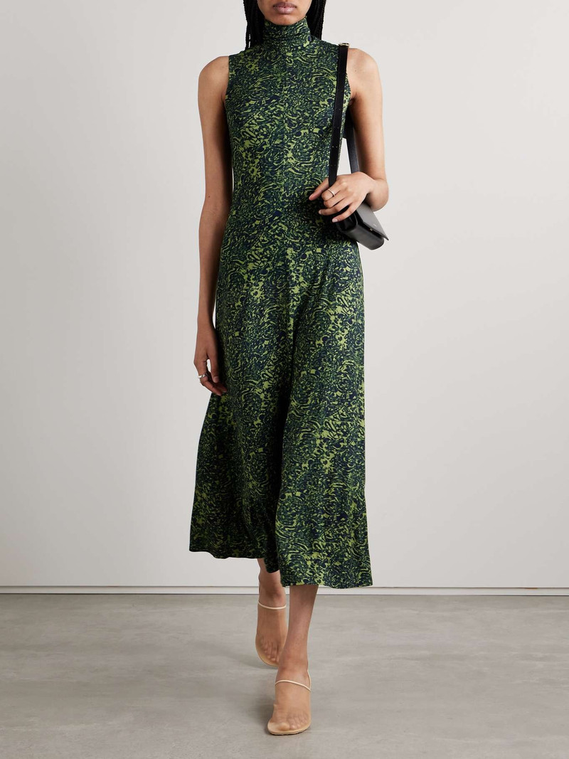 Proenza Schouler Jamie printed jersey turtleneck midi dress outlook