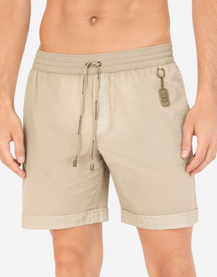 Mid-length swim trunks with key chain - 4