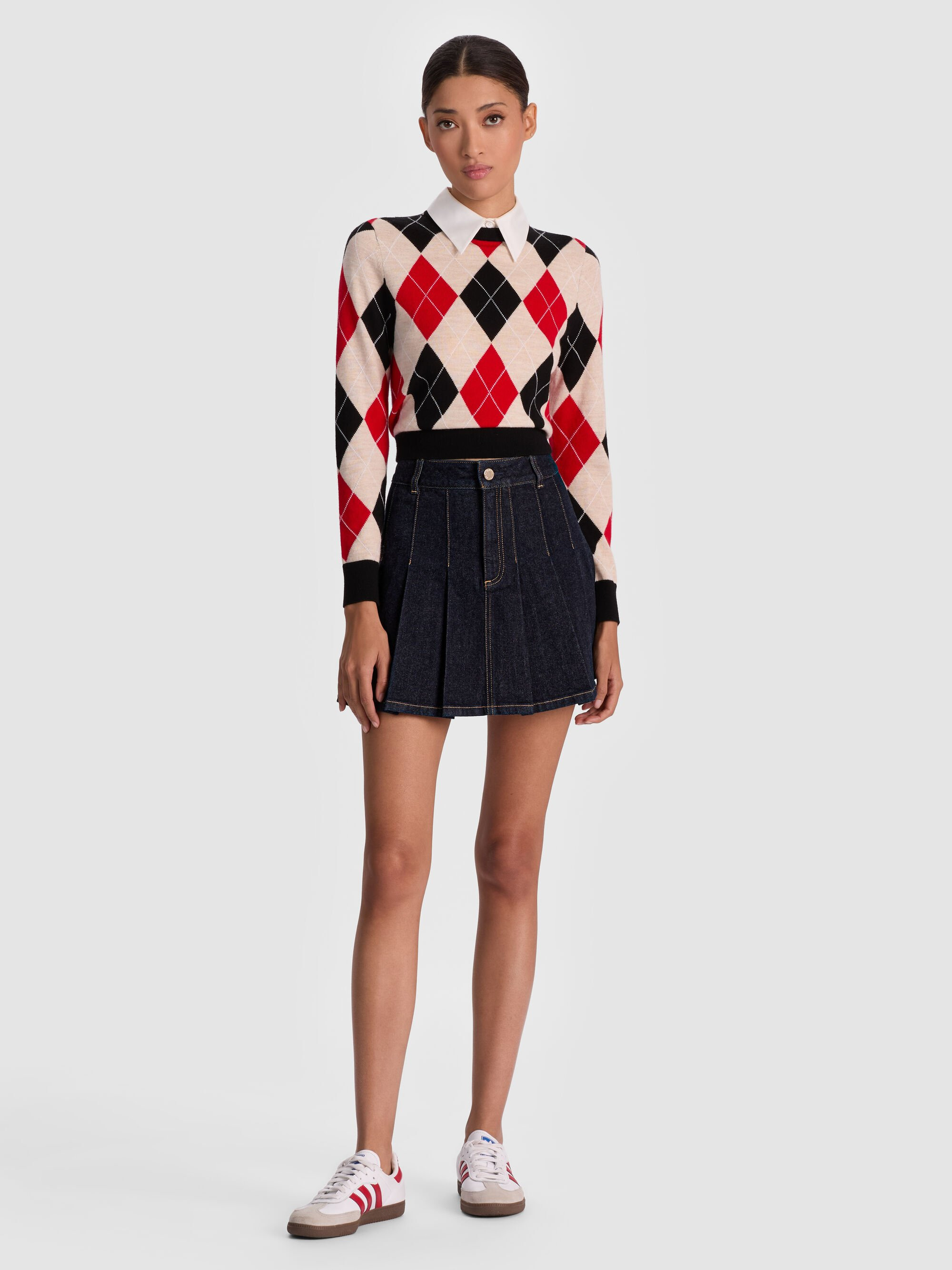 SUZIE DENIM PLEATED MINI SKIRT - 3