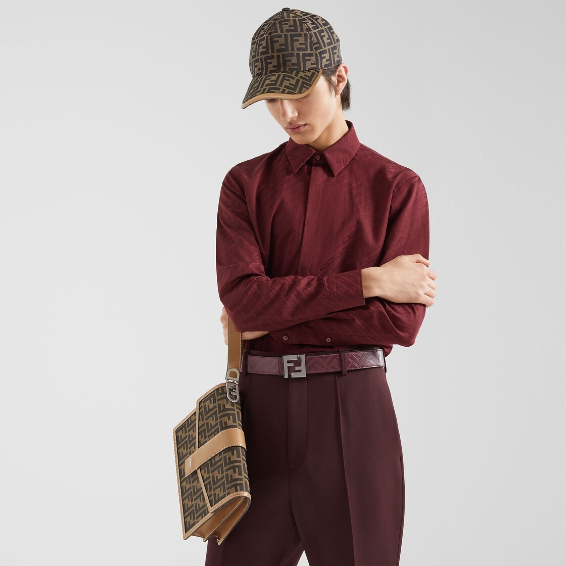 Burgundy cotton shirt - 4