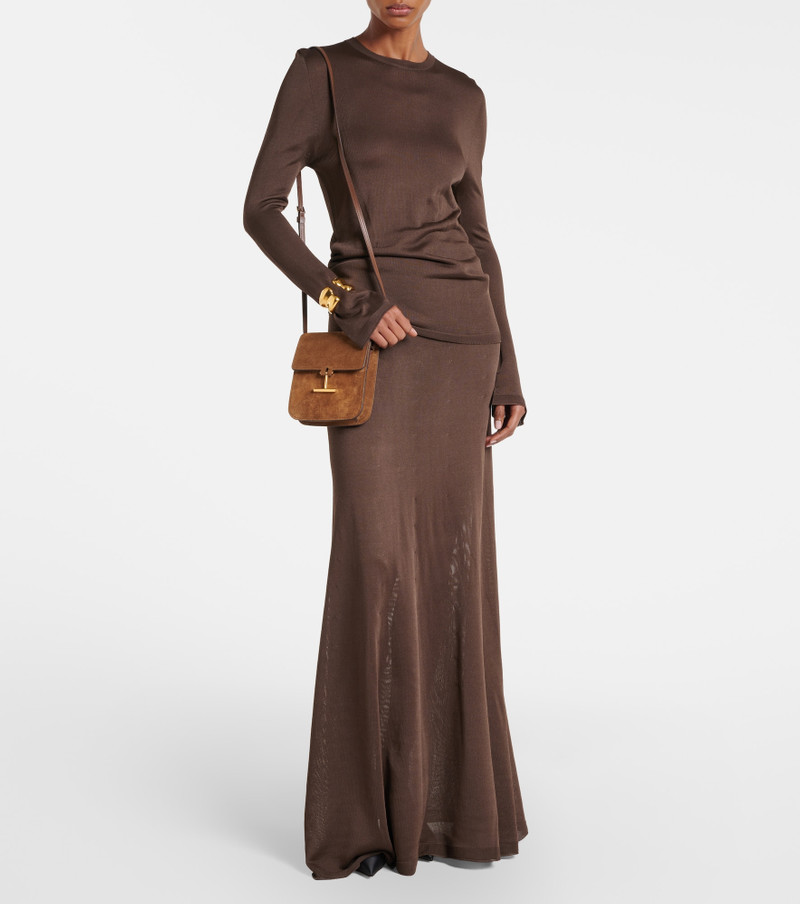 TOM FORD Tara Mini suede crossbody bag outlook