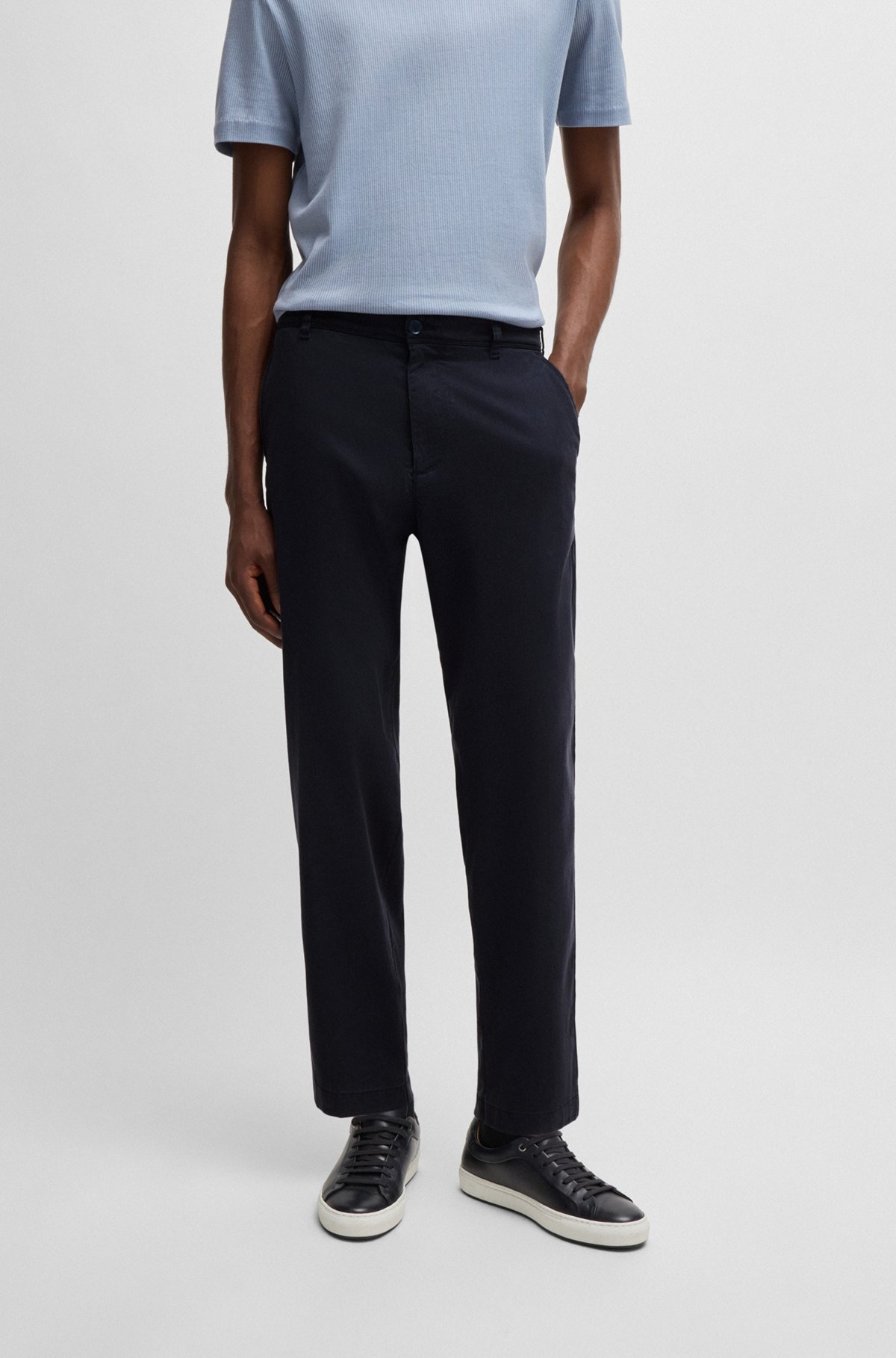 TAPERED-FIT REGULAR-RISE TROUSERS IN STRETCH TWILL - 2