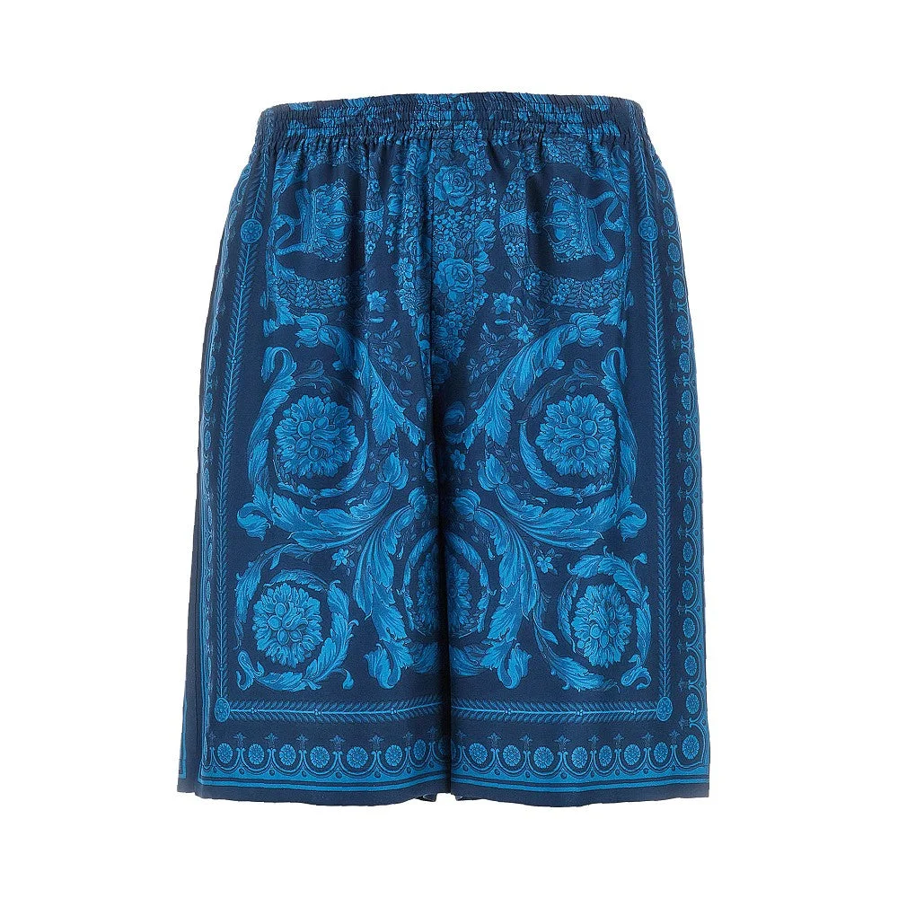 BAROCCO PRINT SILK SHORTS - 1