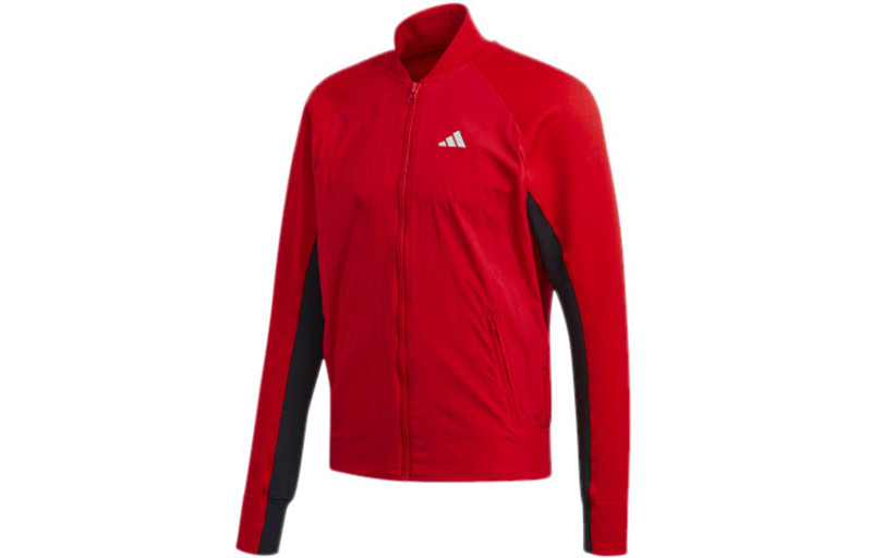 adidas adidas Back Embroidered Pattern Casual Sports Jacket Red FM9972 outlook