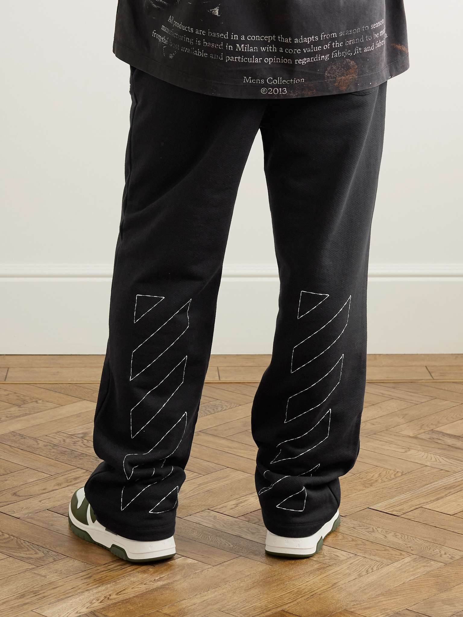 Off-White Logo-Embroidered Cotton-Jersey Sweatpants | REVERSIBLE