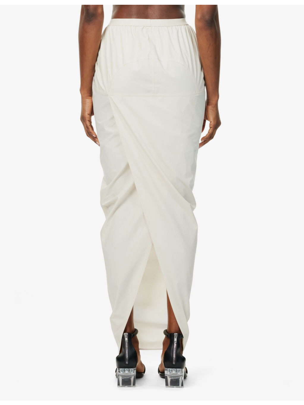 Slip-Pocket Back-Slit Cotton Maxi Skirt - 4