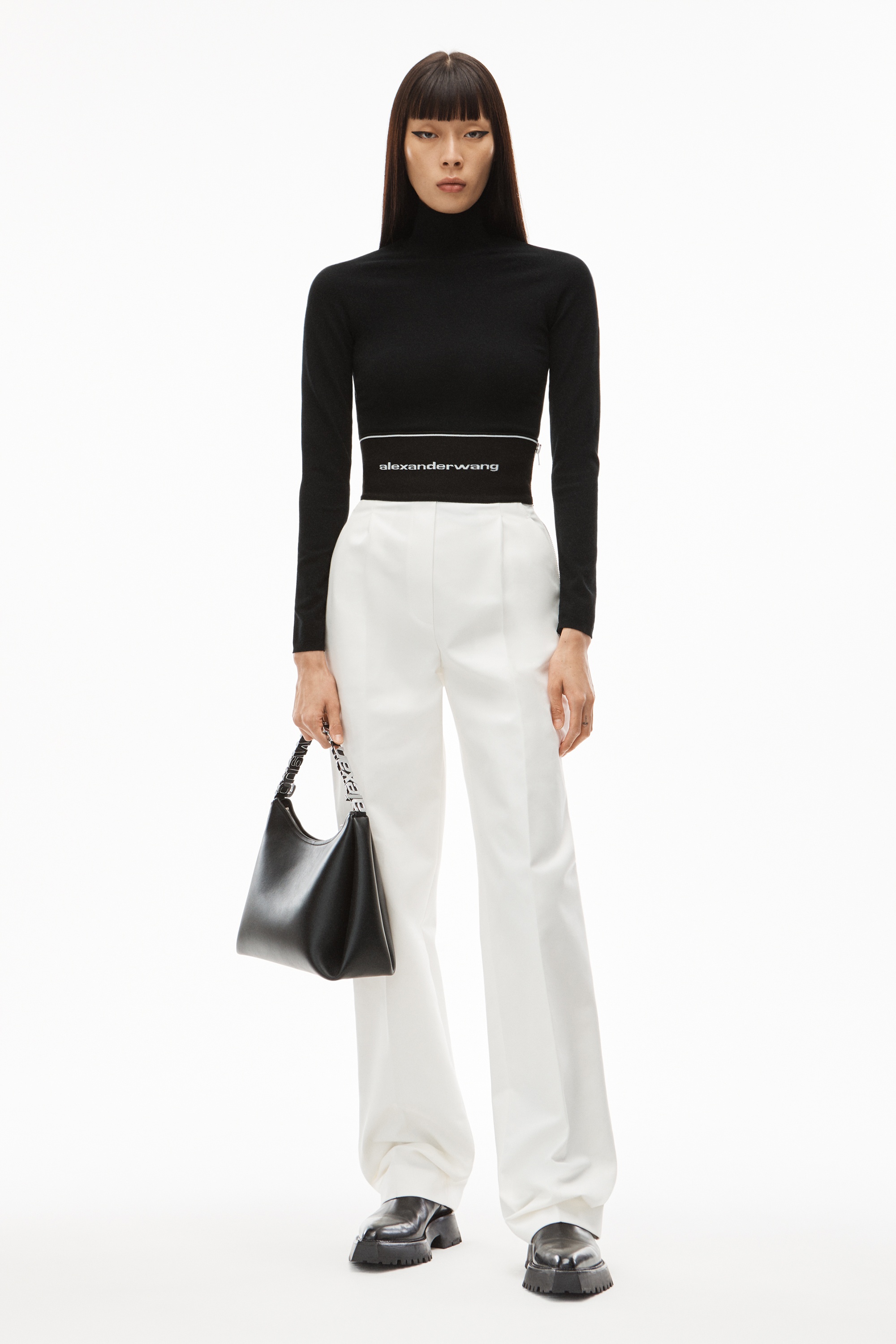 WIDE-LEG TROUSER IN COTTON TAILORING - 2