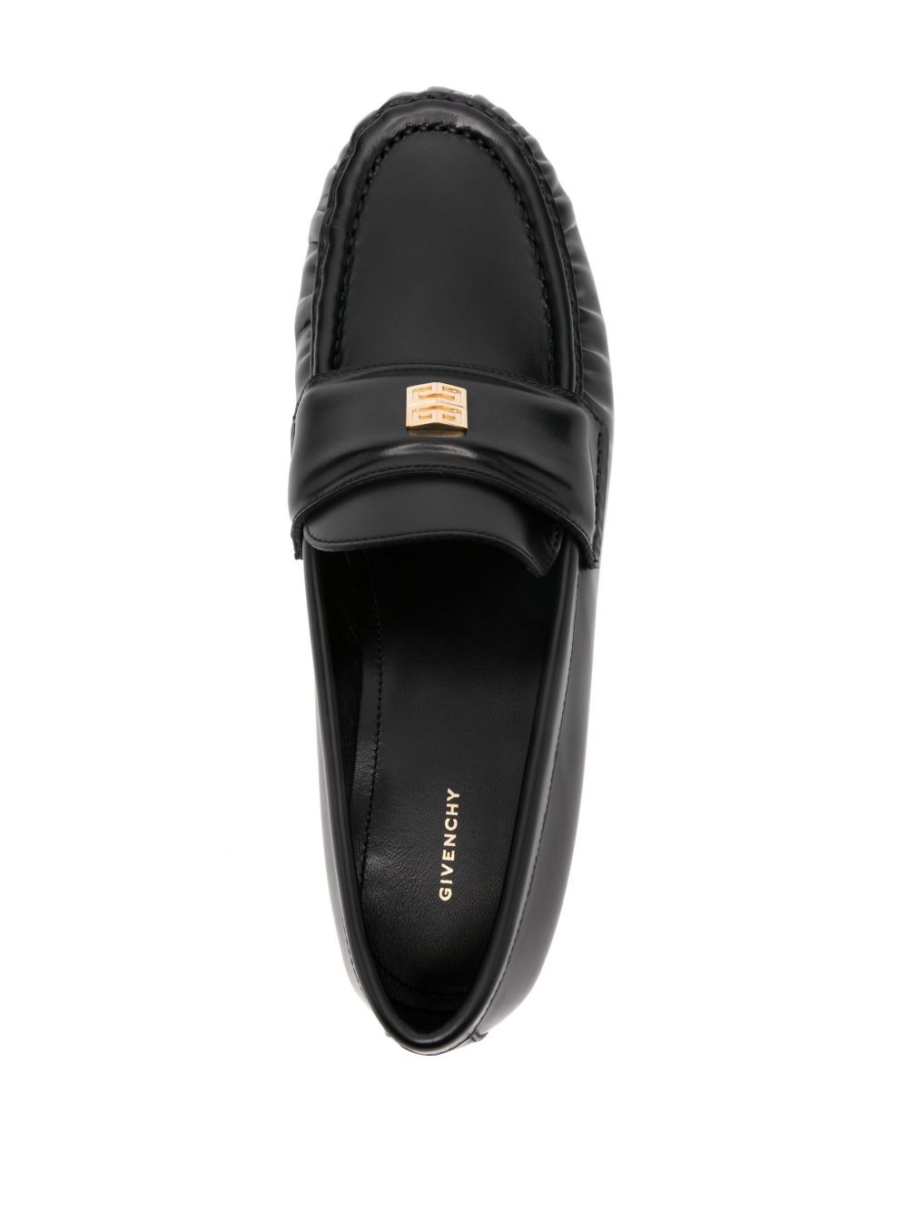 4G ruched leather loafers - 4