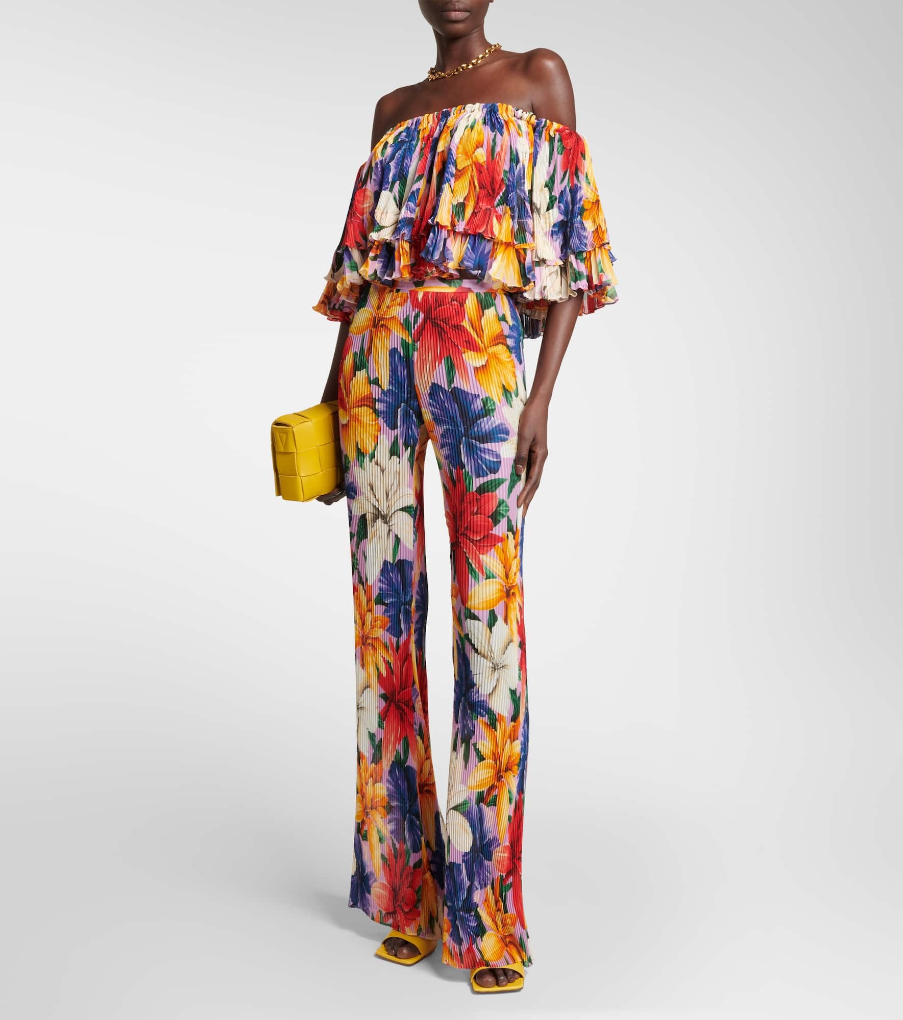 High-rise straight floral pants - 2
