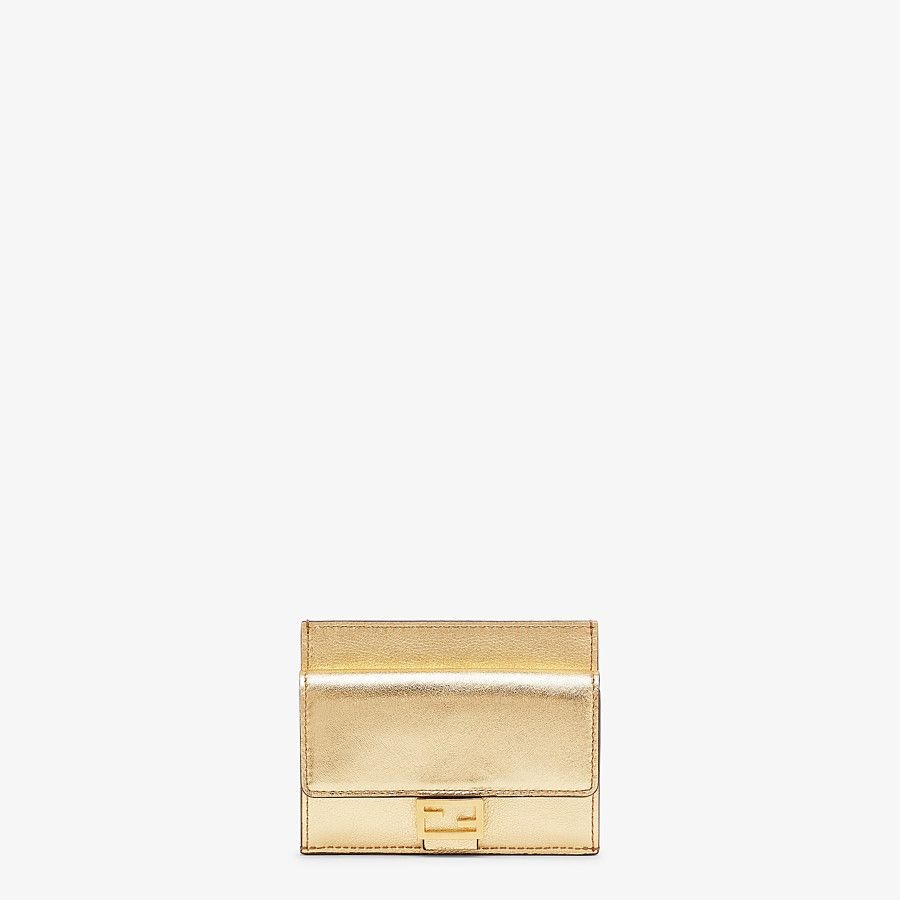 Gold leather card holder - 1