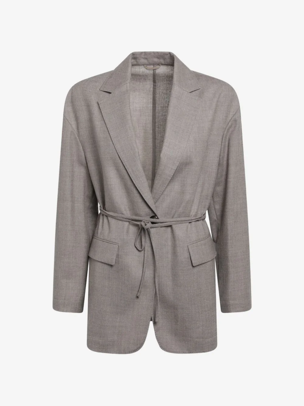 Sparkling virgin wool pinstripe blazer with monili - 1