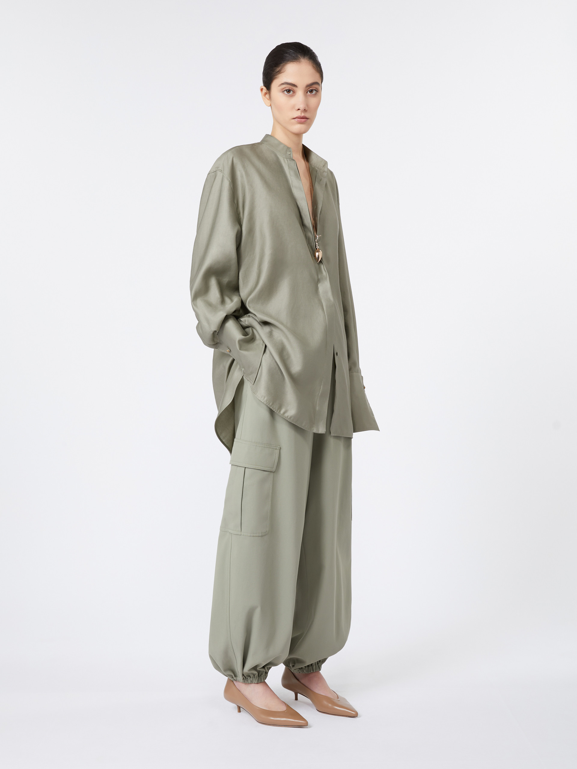 ANTA Oversized cotton satin shirt - 2
