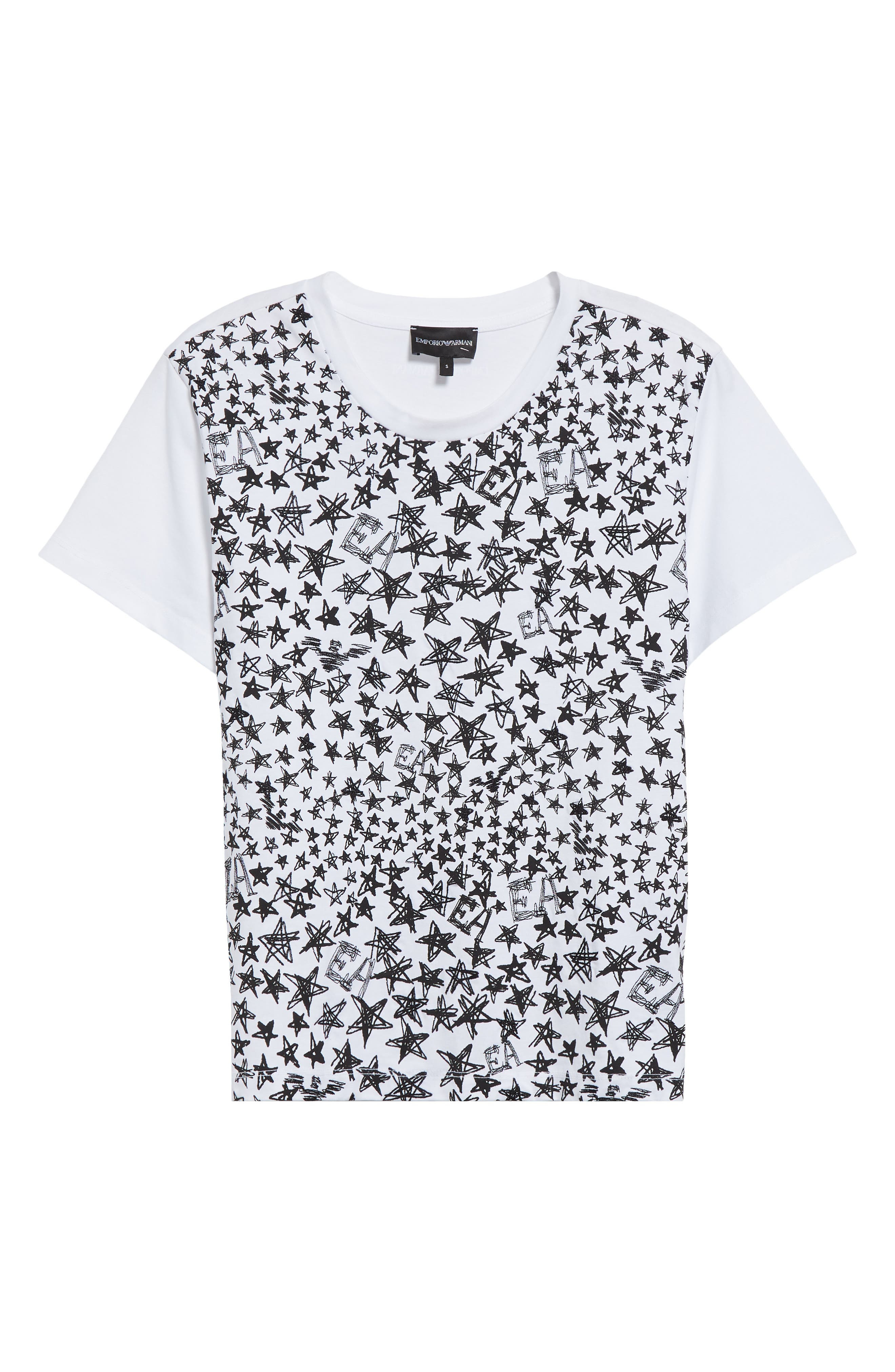 Emporio Armani Star Print Cotton T-Shirt in Solid White at Nordstrom - 5