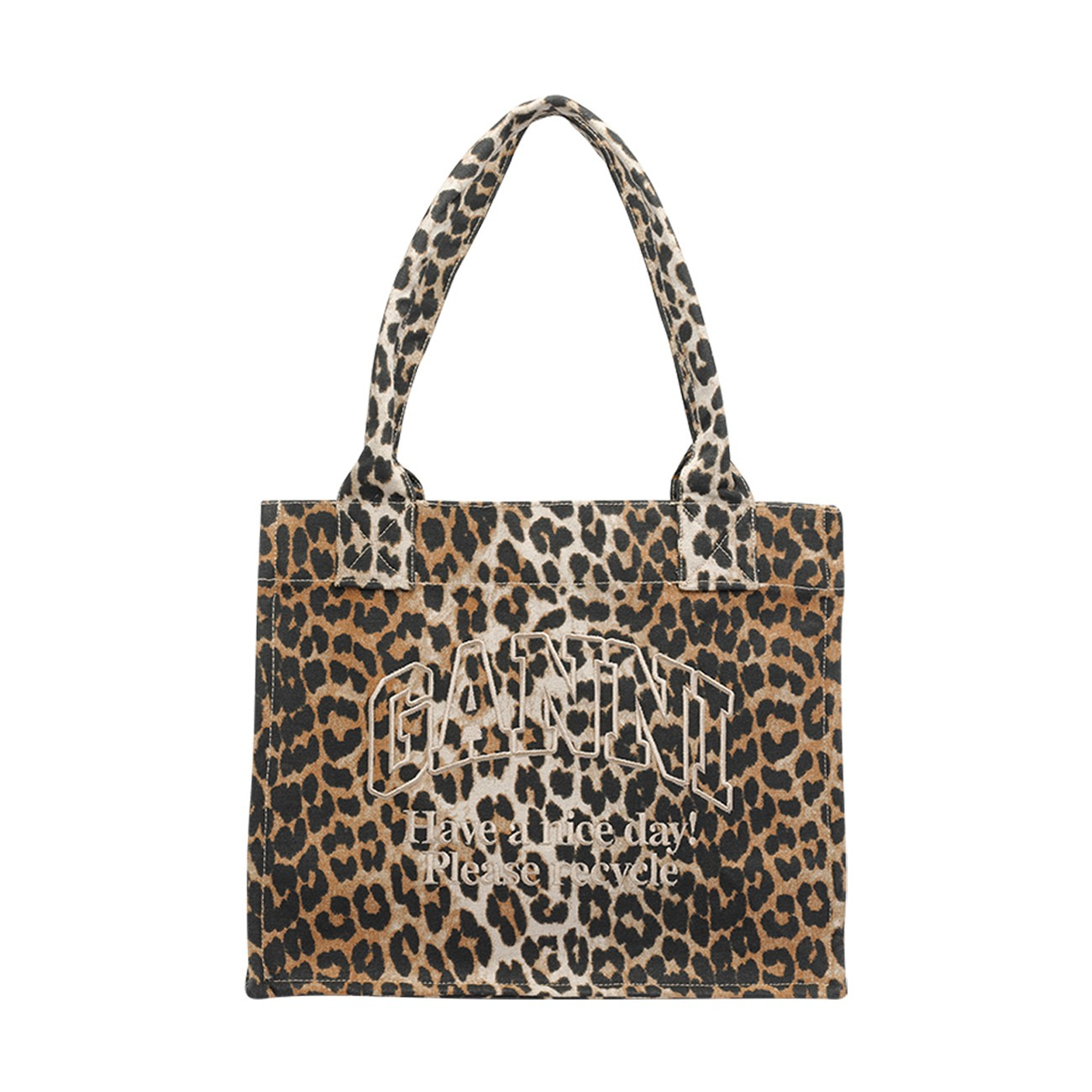 Ganni Women Large Leopard Tote Bag - 1