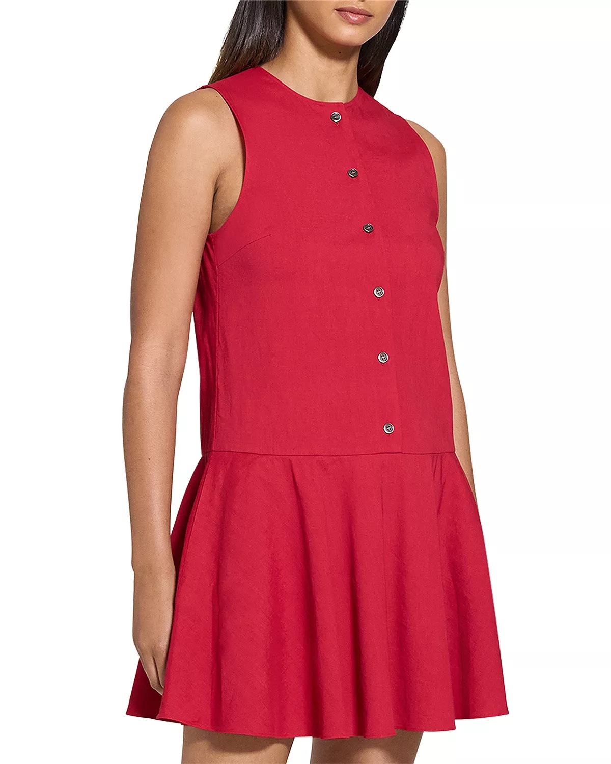 Sleeveless Linen Blend Mini Dress - 4