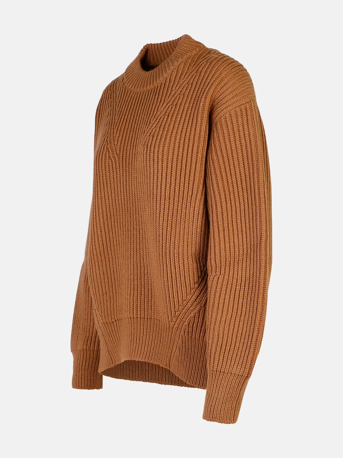 BROWN WOOL SWEATER - 2