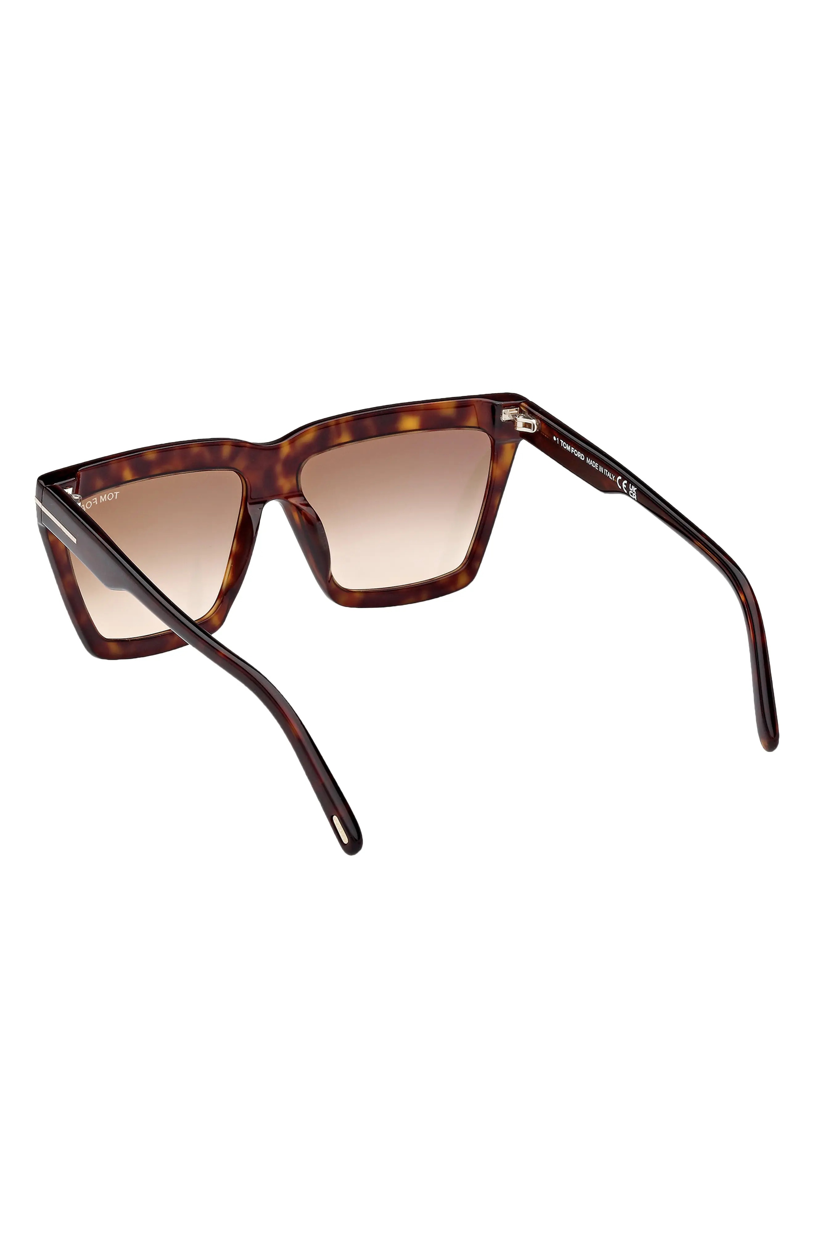 Eden 56mm Gradient Geometric Sunglasses in Dark Havana /Brown Orange - 6