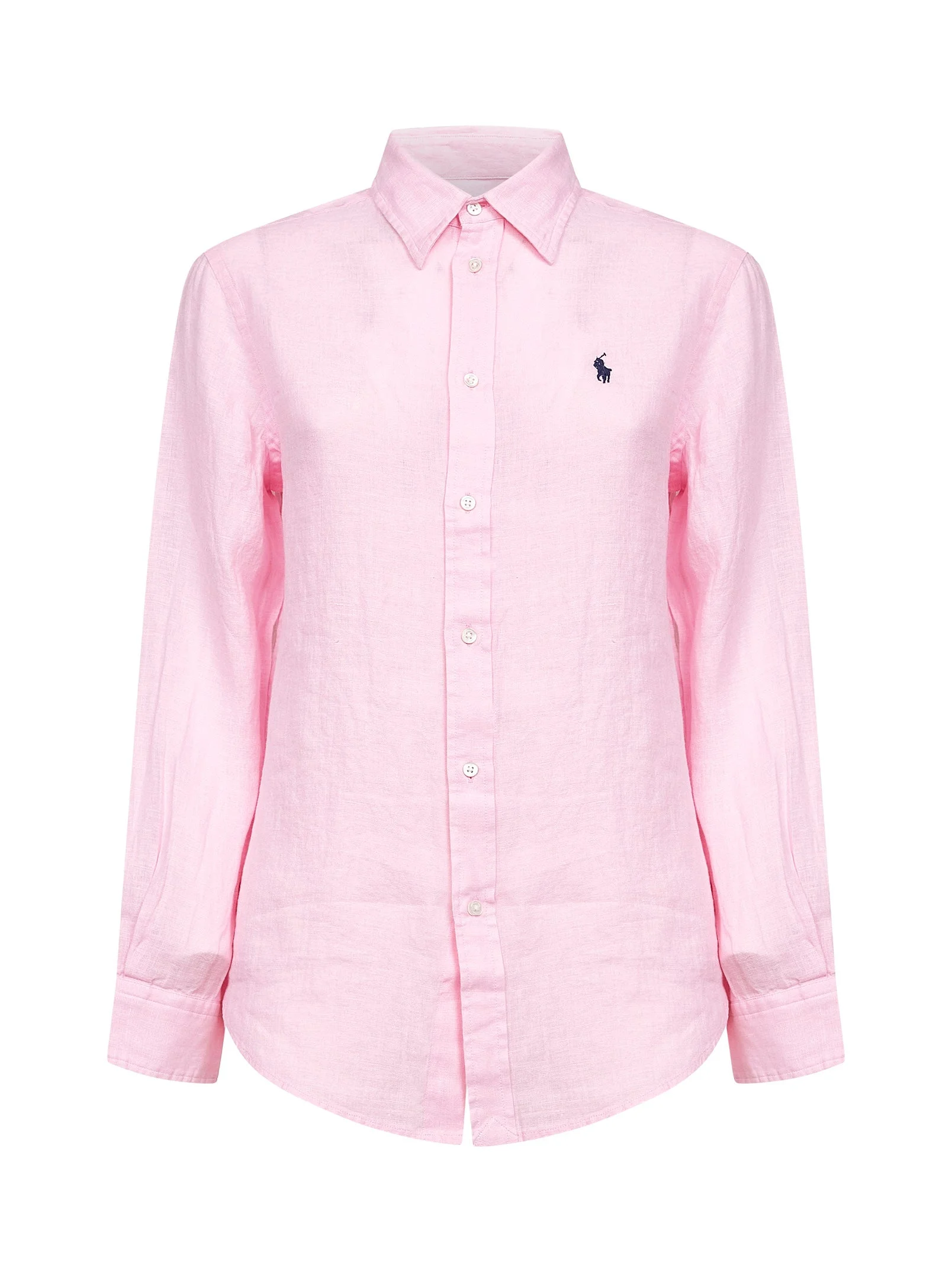 Pink linen Classic-Fit shirt - 1