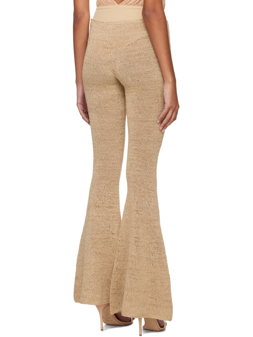 Beige Flared Trousers - 3
