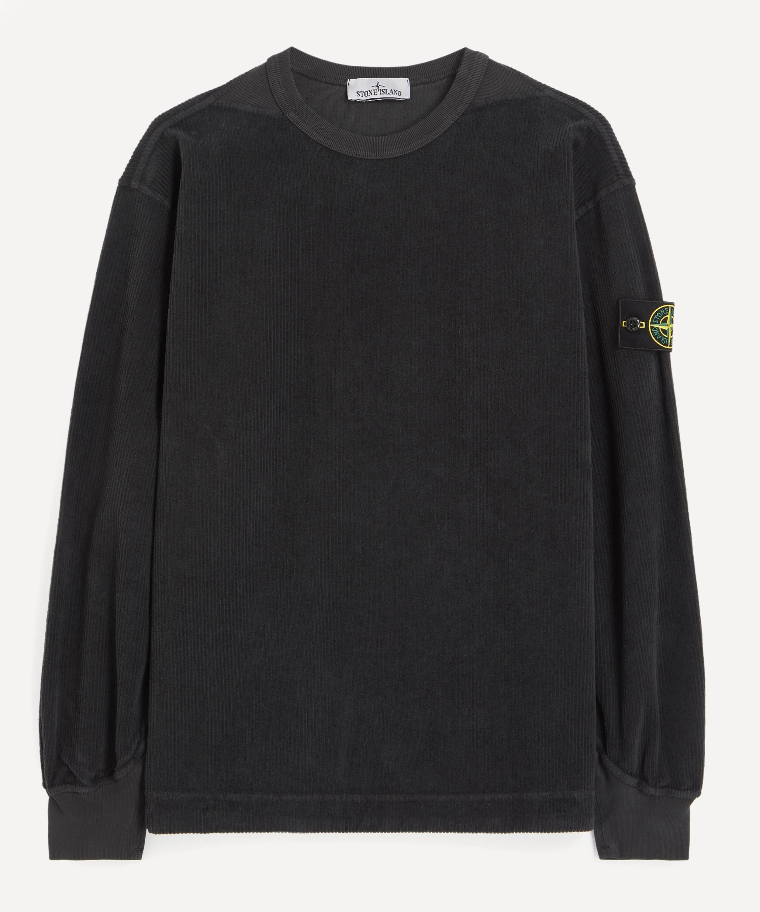 Lead Grey Jersey Corduroy Sweatshirt - 1
