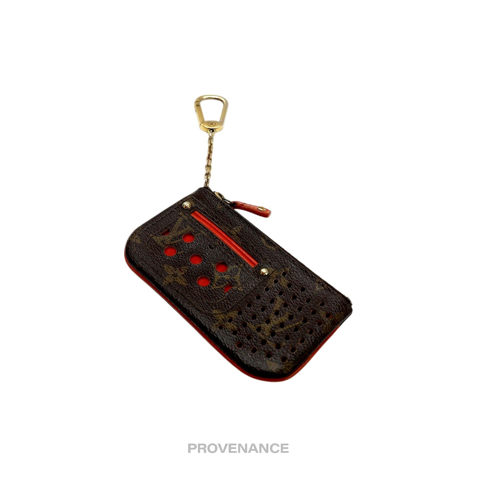 Louis Vuitton Key Pouch Cles - Perforated Monogram Orange - 5