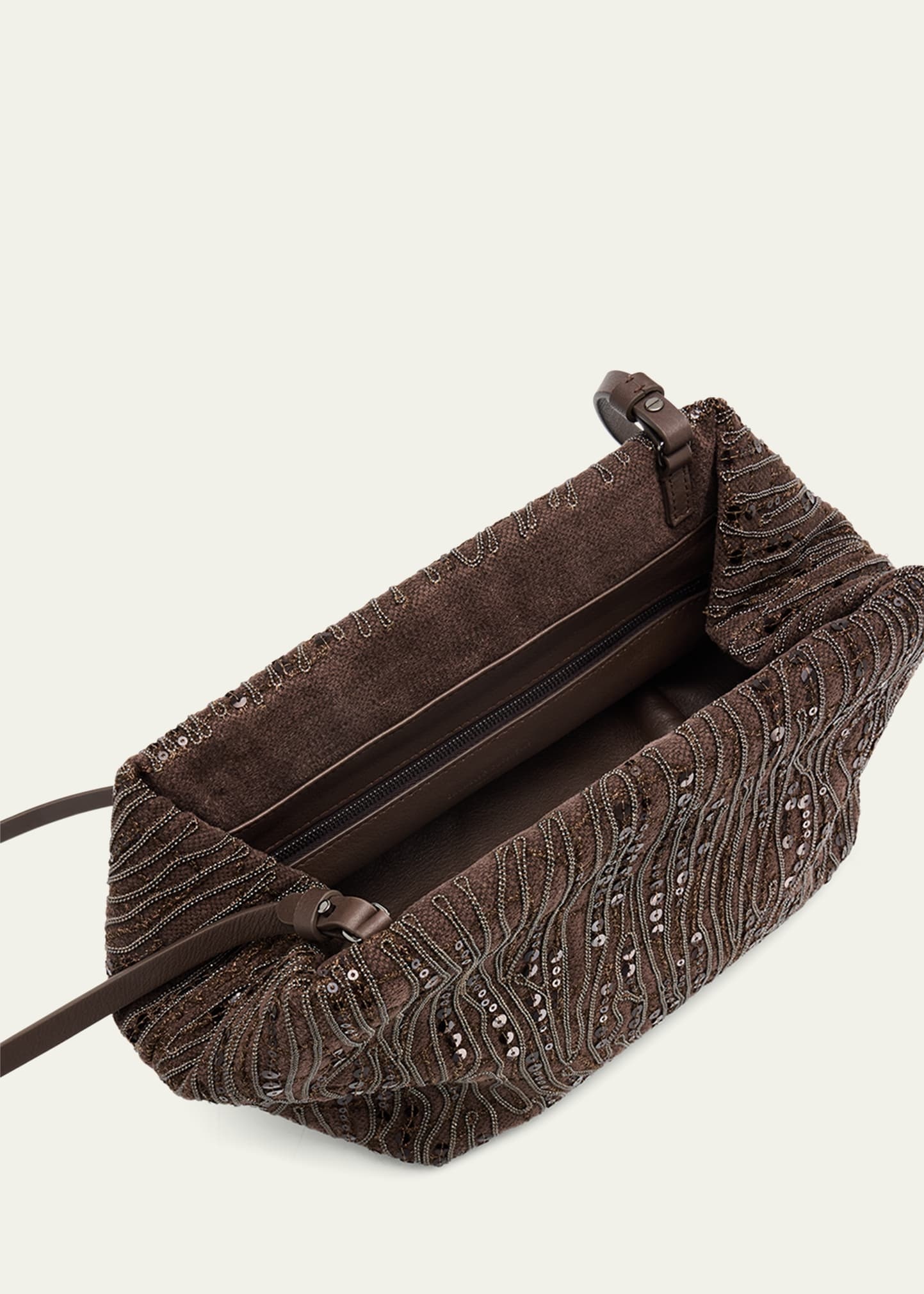 Pleated Mesh Monili Clutch Bag - 4