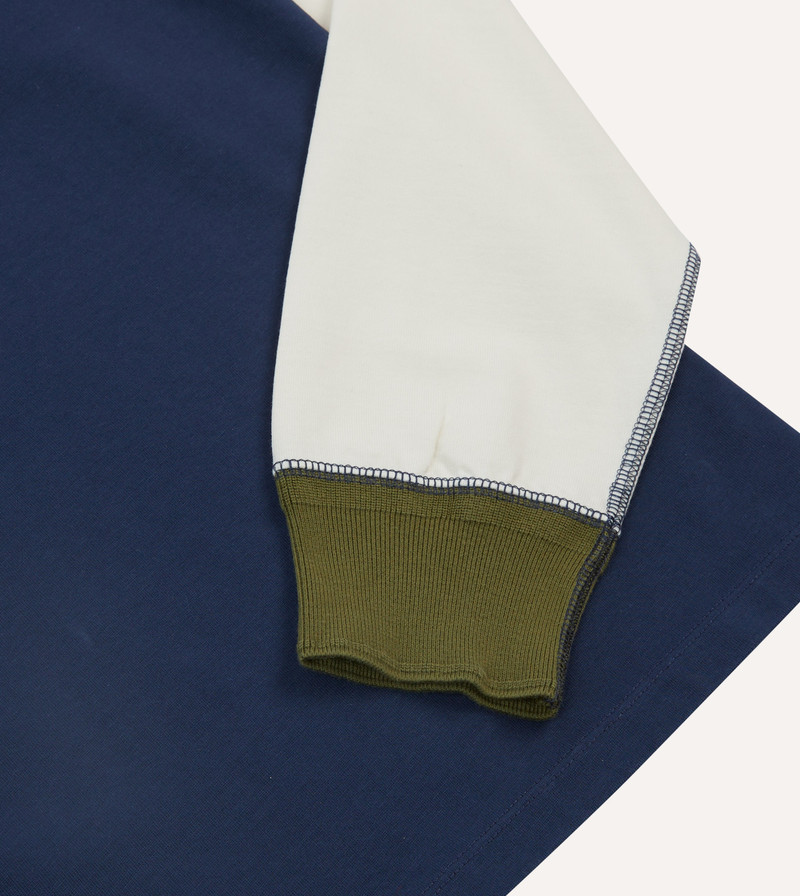 Navy and Ecru Long Sleeve Raglan T-Shirt 4