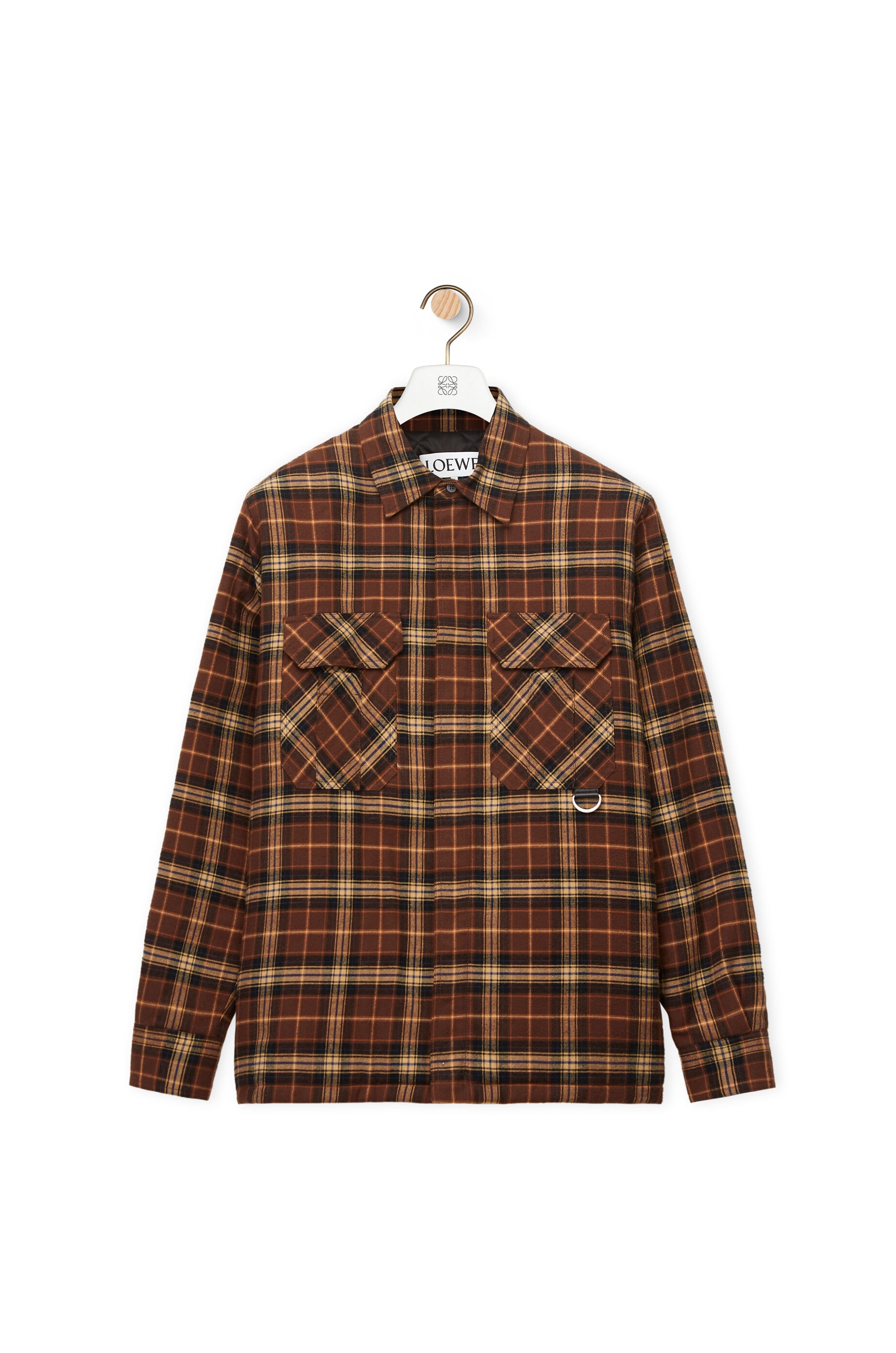 Puffer check overshirt in cotton - 1