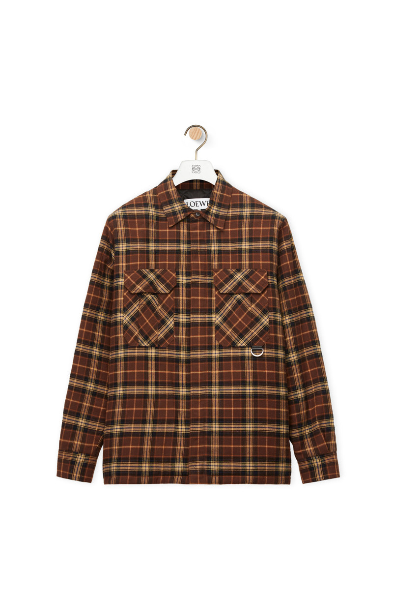 Puffer check overshirt in cotton 1