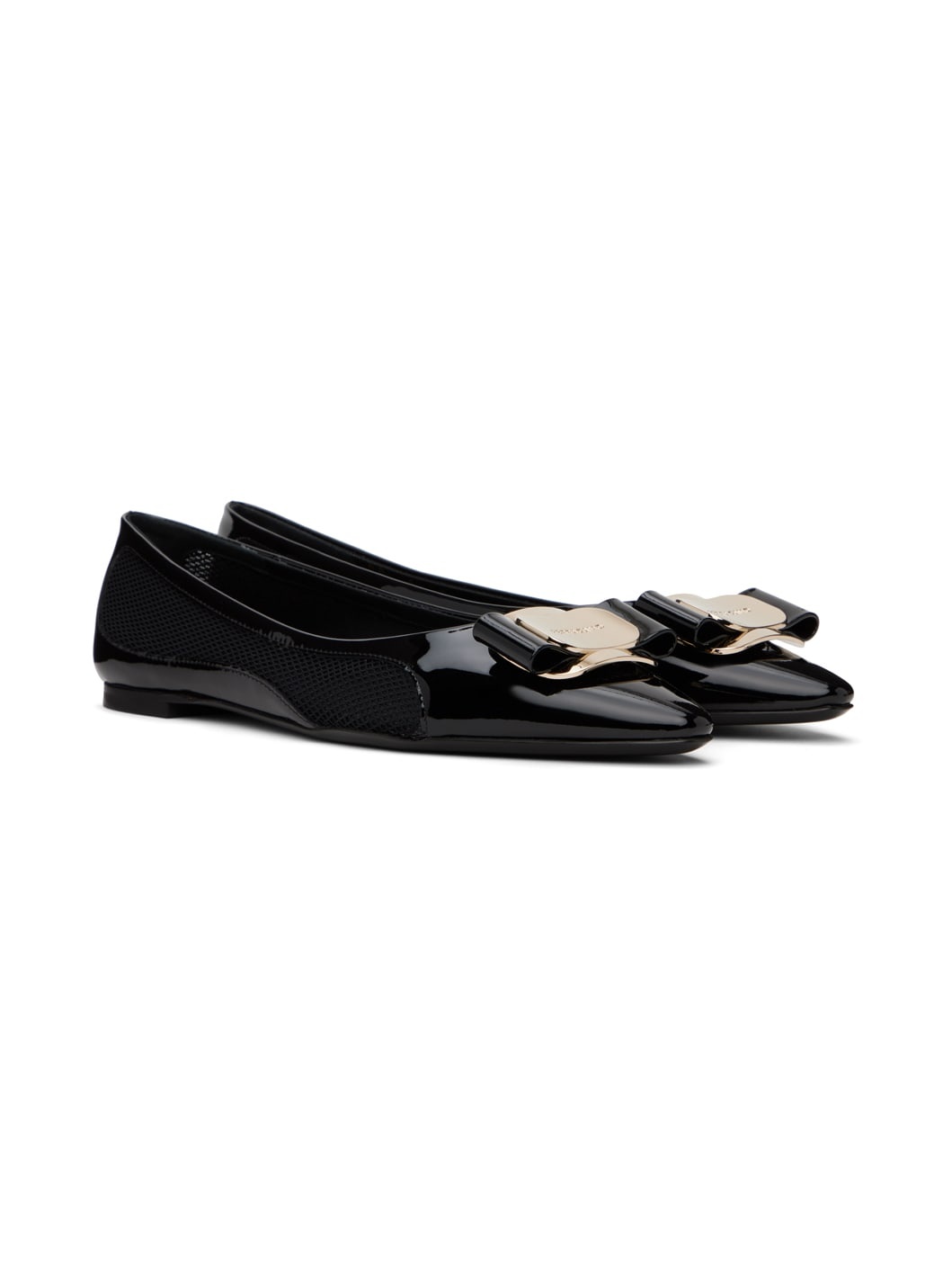 Black Zea Mesh Ballerina Flats - 4