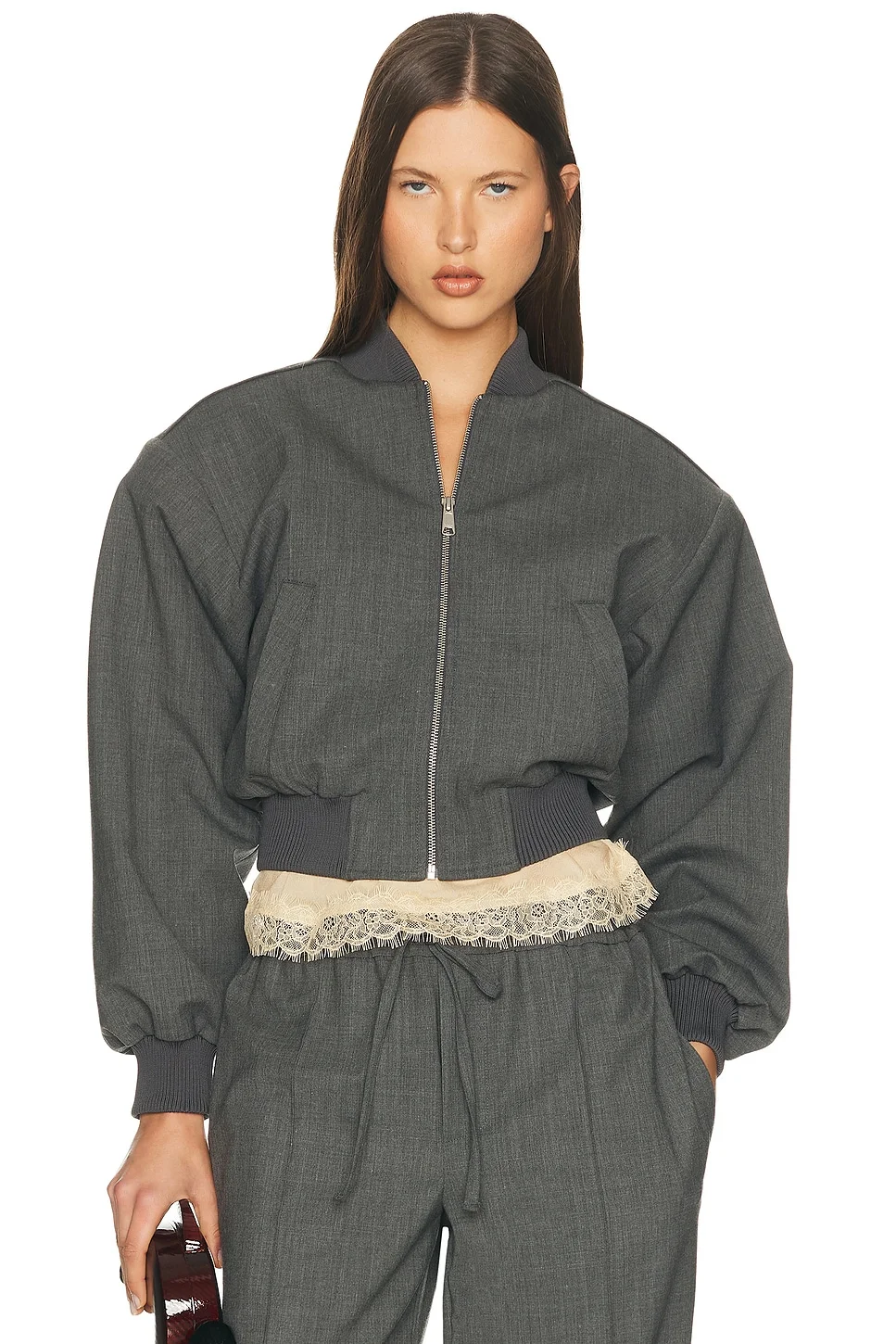 Wool Blend Bomber Jacket - 1