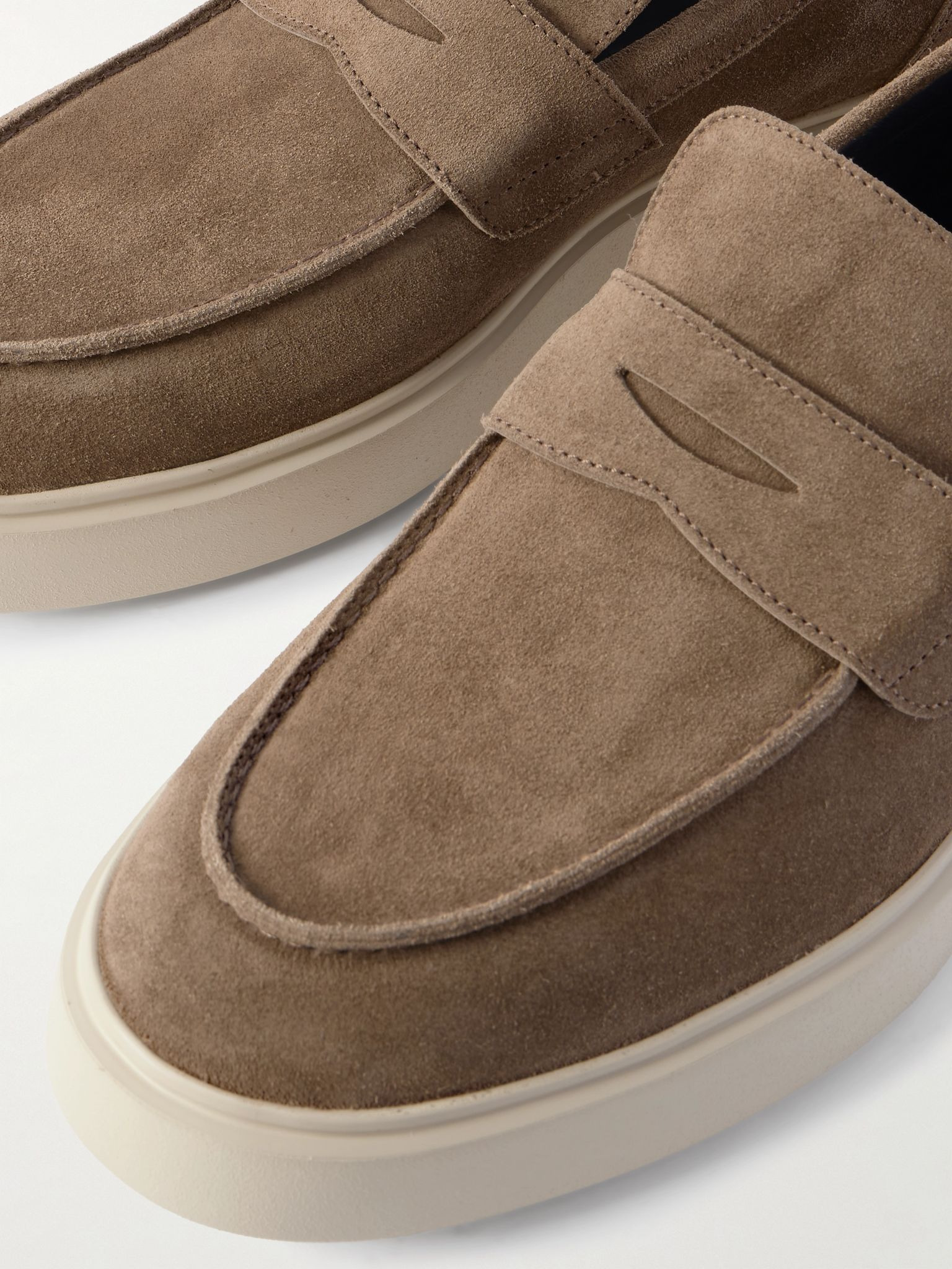 Frame 001 Suede Penny Loafers Brown - 5