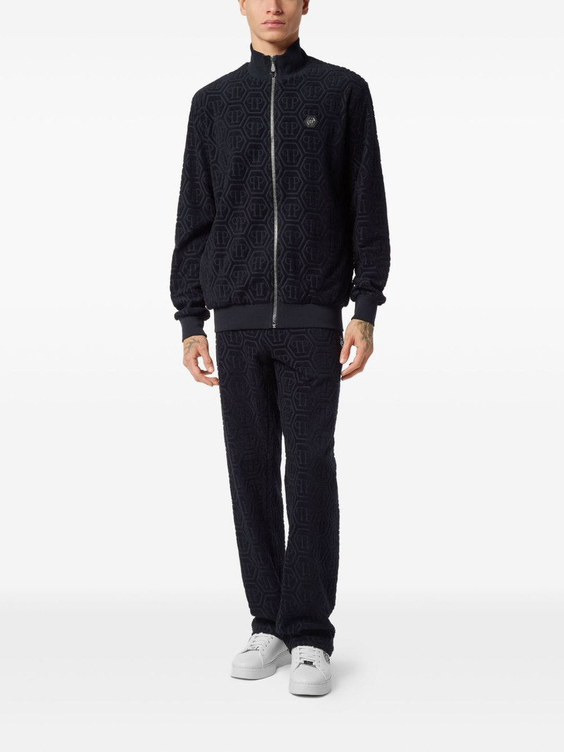 PHILIPP PLEIN Hexagon-logo zip-up jacket outlook