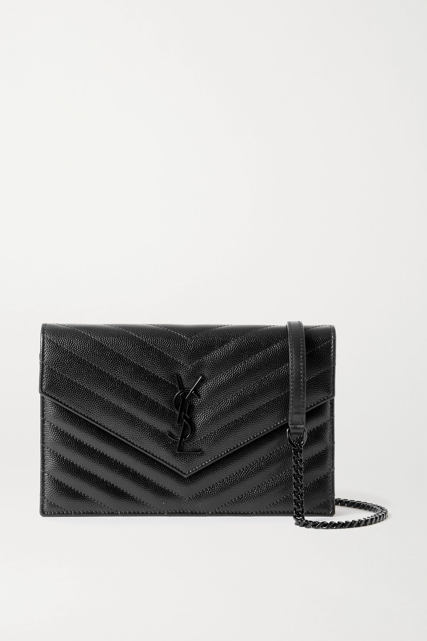 Envelope textured-leather shoulder bag - 1