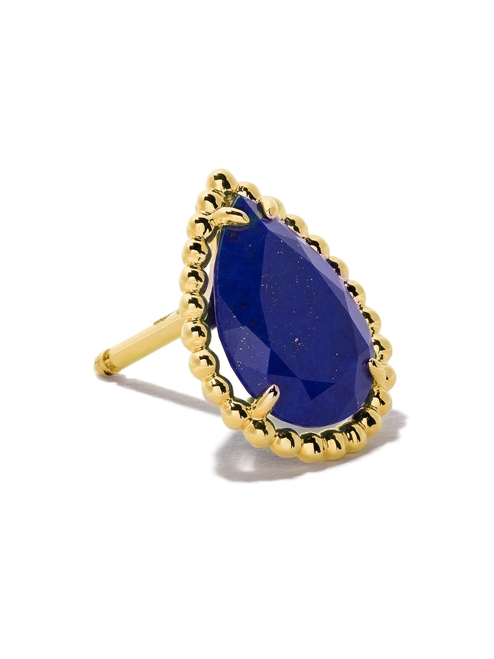 18kt yellow gold Serpent Bohème lapis lazuli S motif teardrop stud earrings - 3