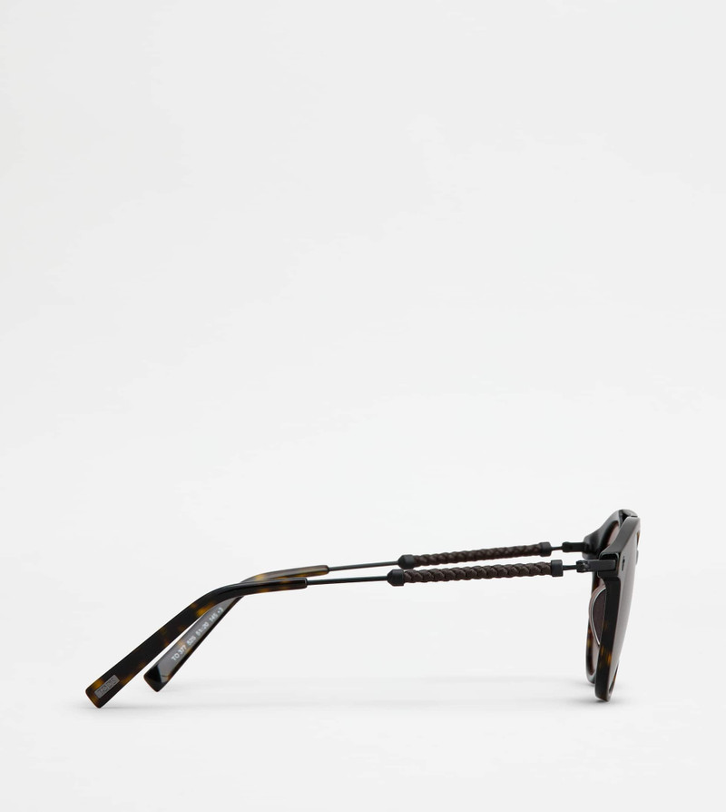 Tod's PANTOS SUNGLASSES WITH TEMPLES IN LEATHER - BROWN outlook