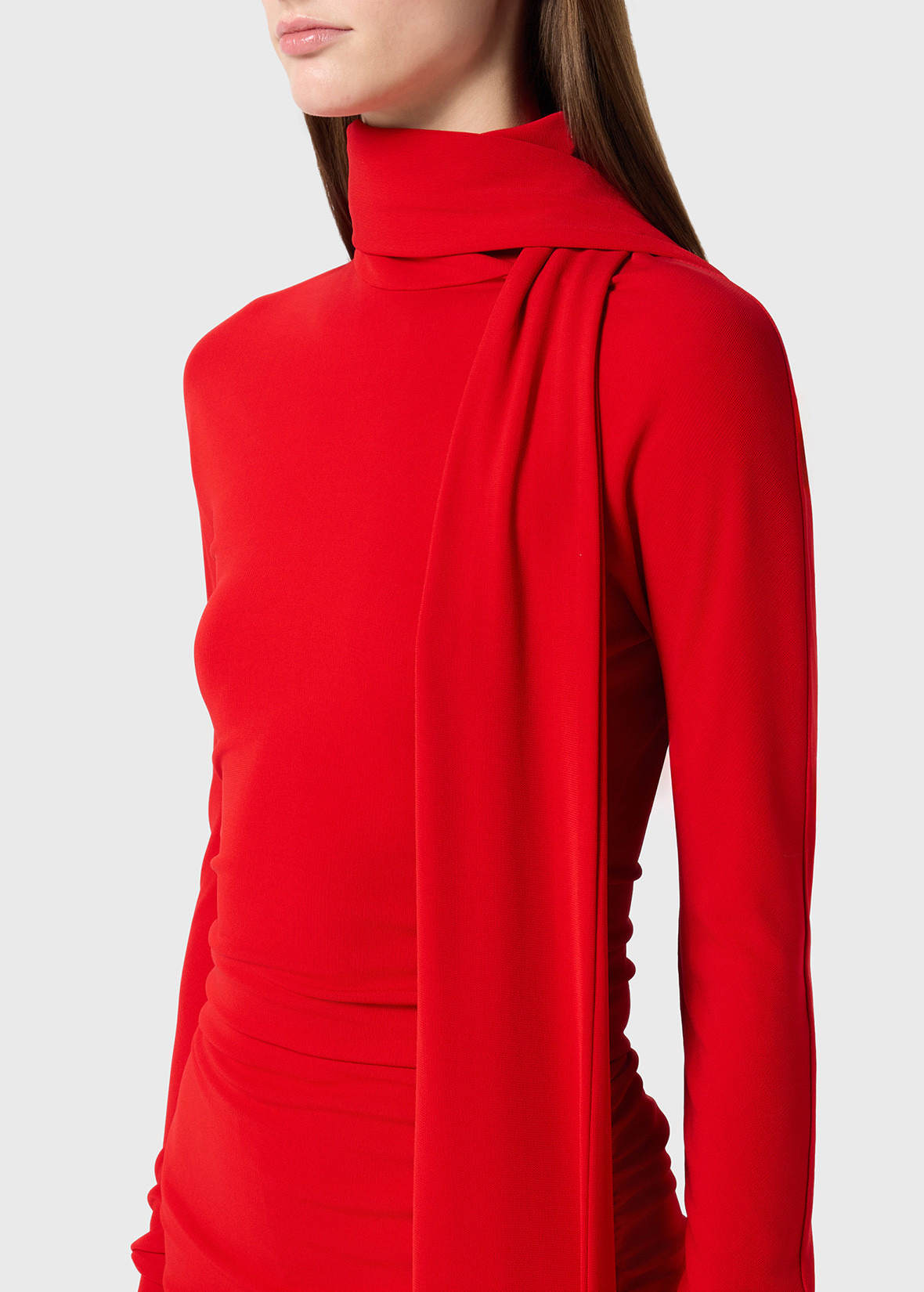 JERSEY MIDI DRESS WITH SCARF - 5