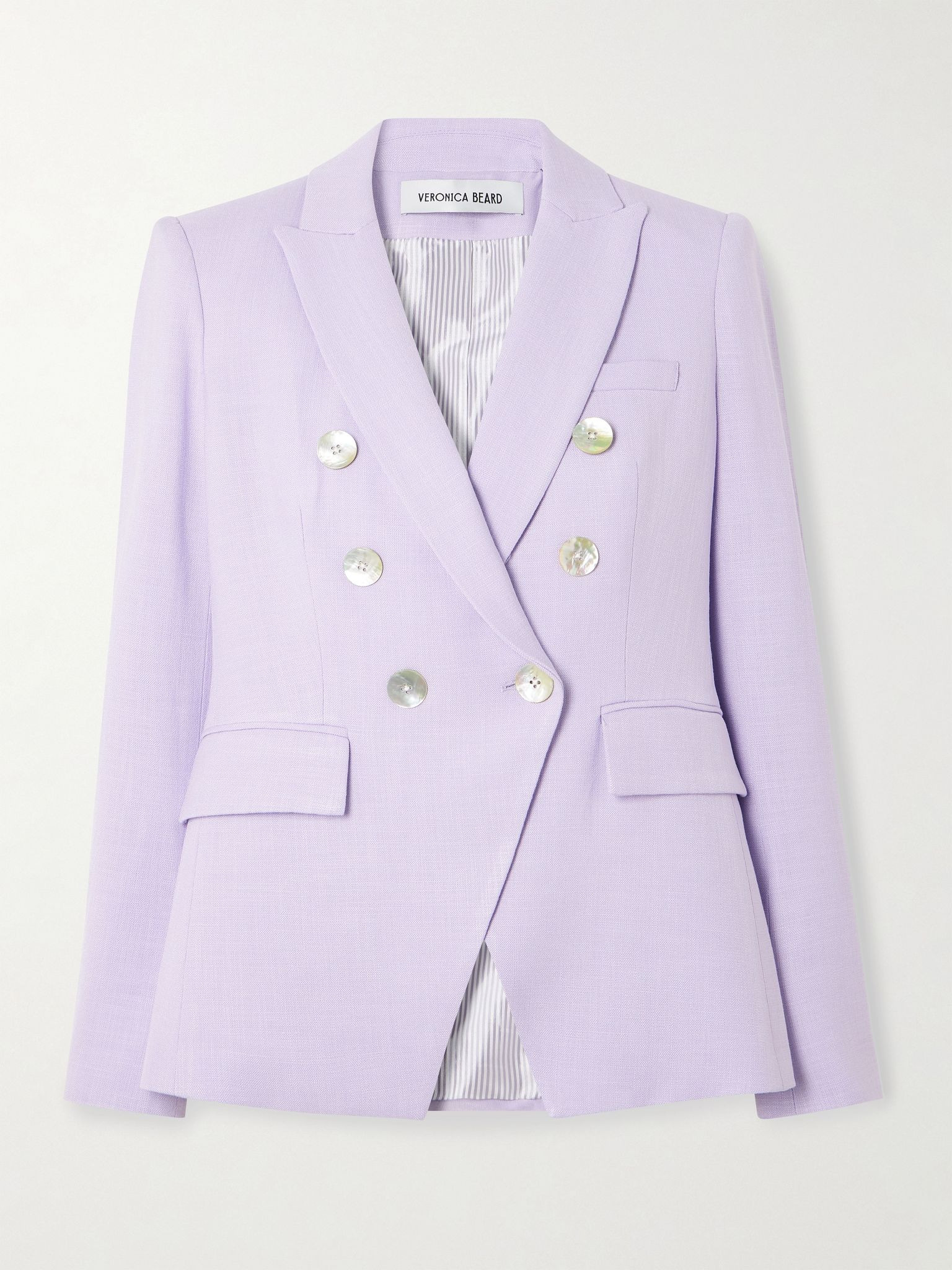 Miller Dickey double-breasted woven blazer Lilac - 1