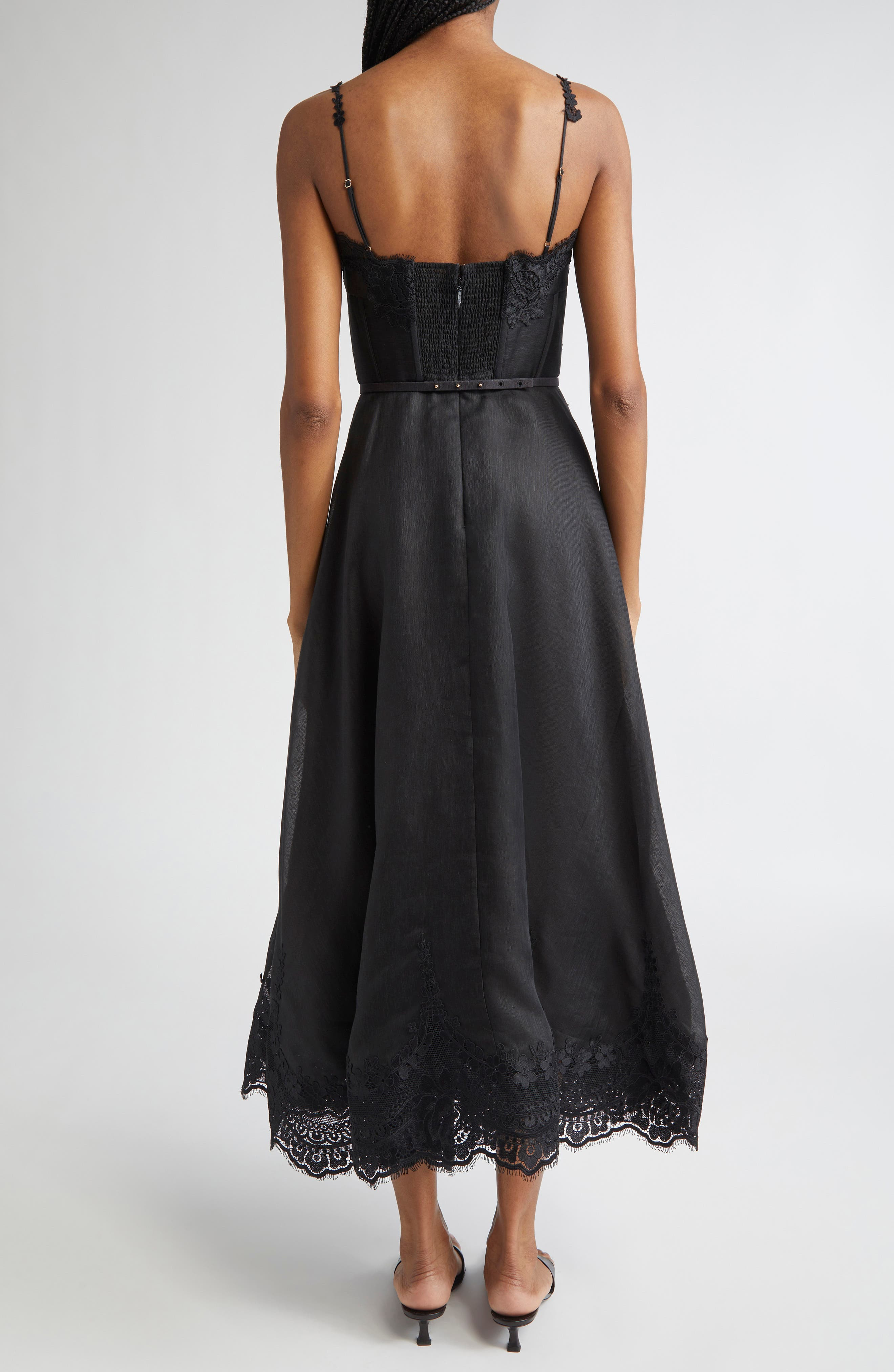 Zimmermann Hypnotic Lace Trim Corset Dress in Black at Nordstrom - 2