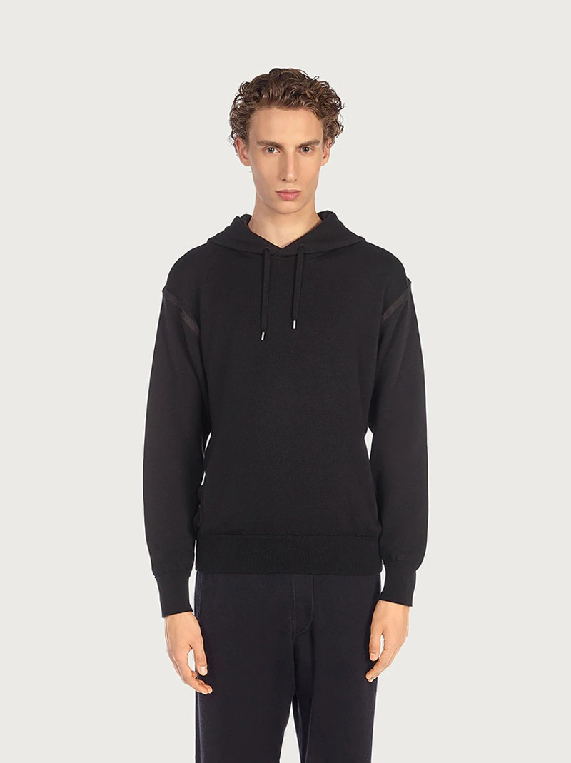 HOODIE WITH NUBUCK DETAILS 1