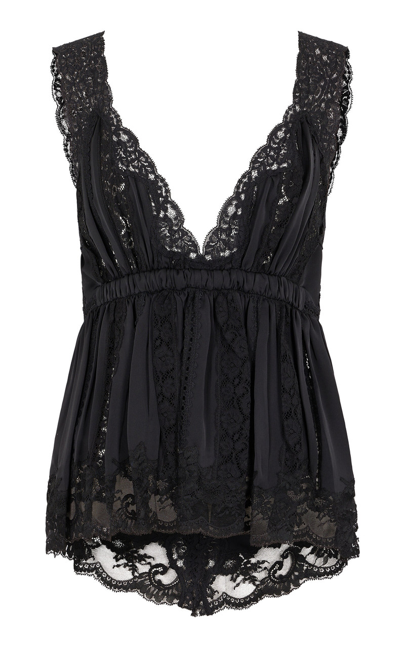 Lace-Detailed Top black 1