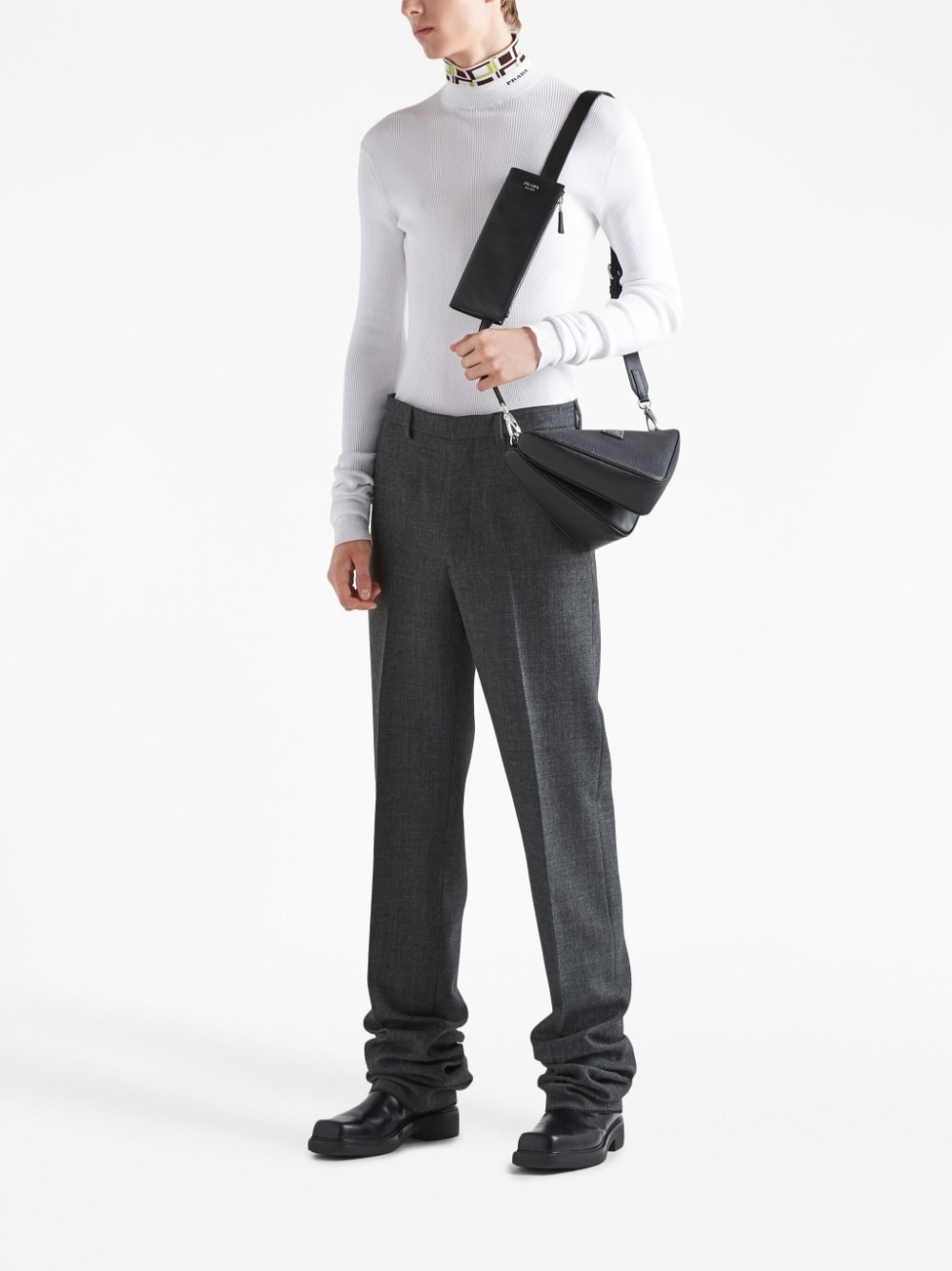 triangle Saffiano-leather shoulder bag - 2