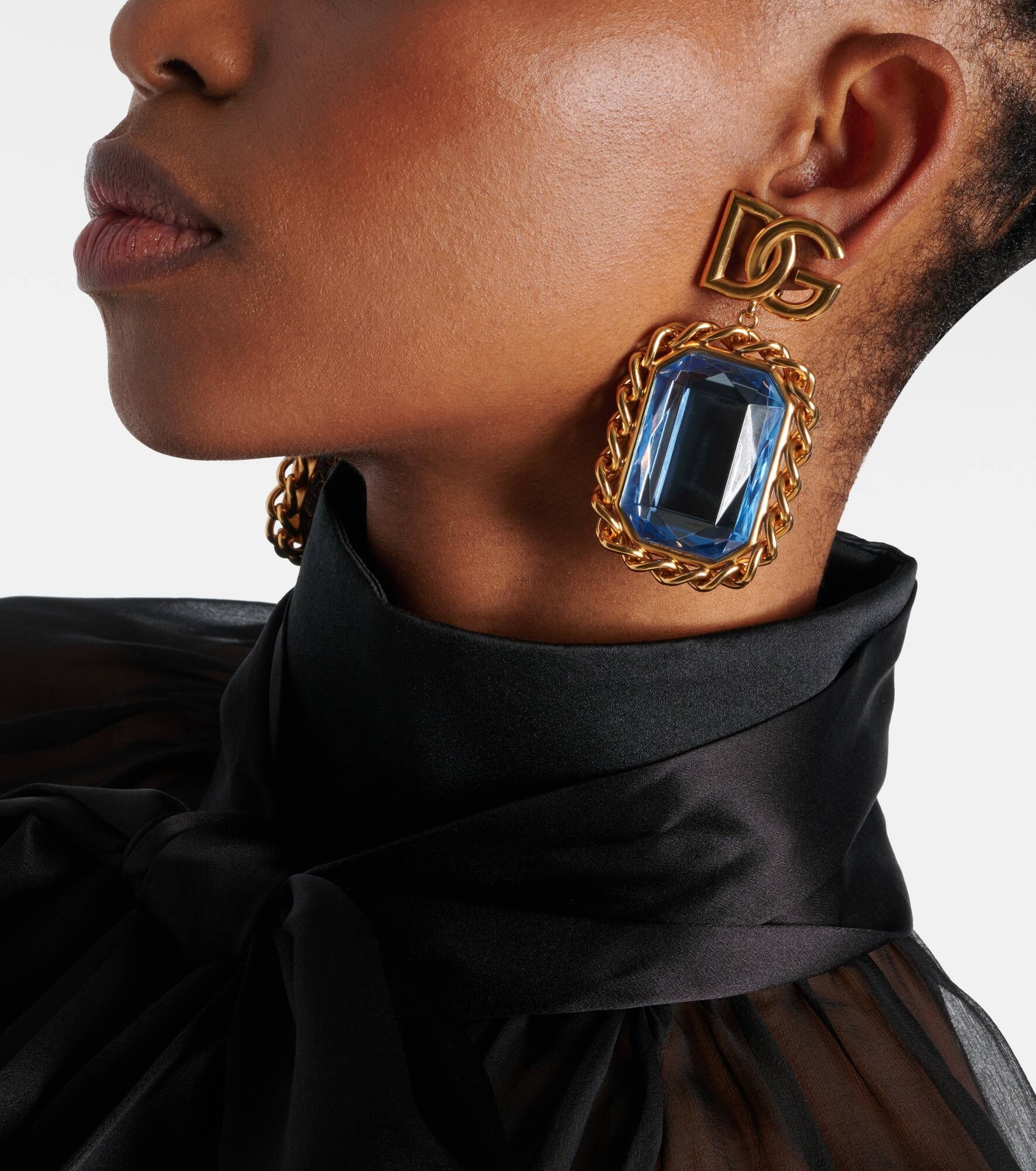 DG embellished clip-on earrings - 6